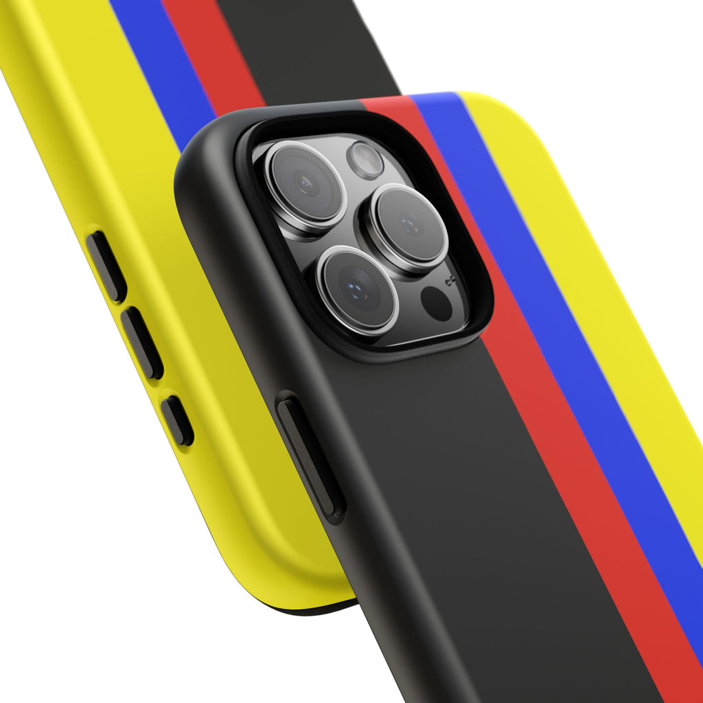 Striped Protective Phone Case —Colombian Flag Vertical Accent