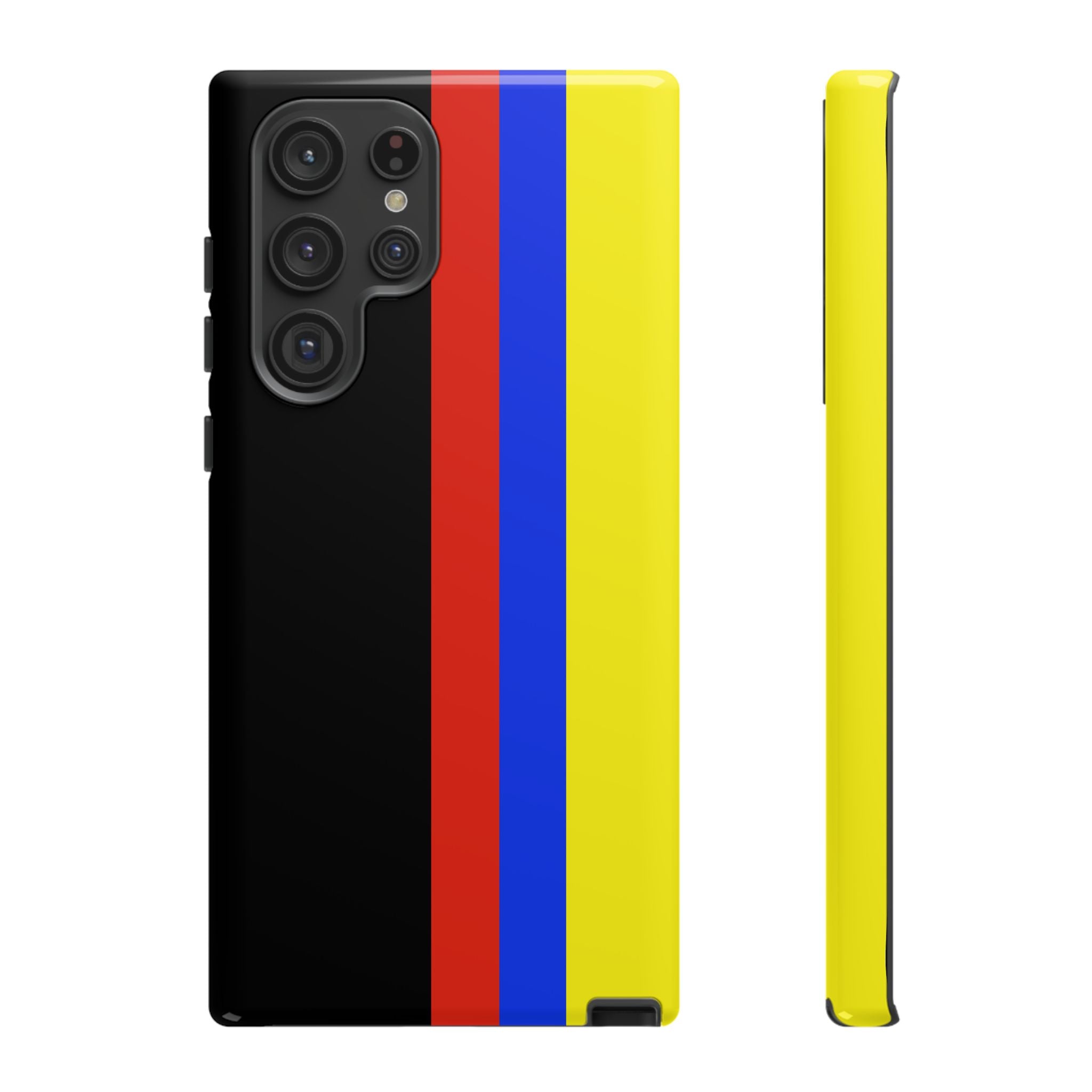 Striped Protective Phone Case —Colombian Flag Vertical Accent
