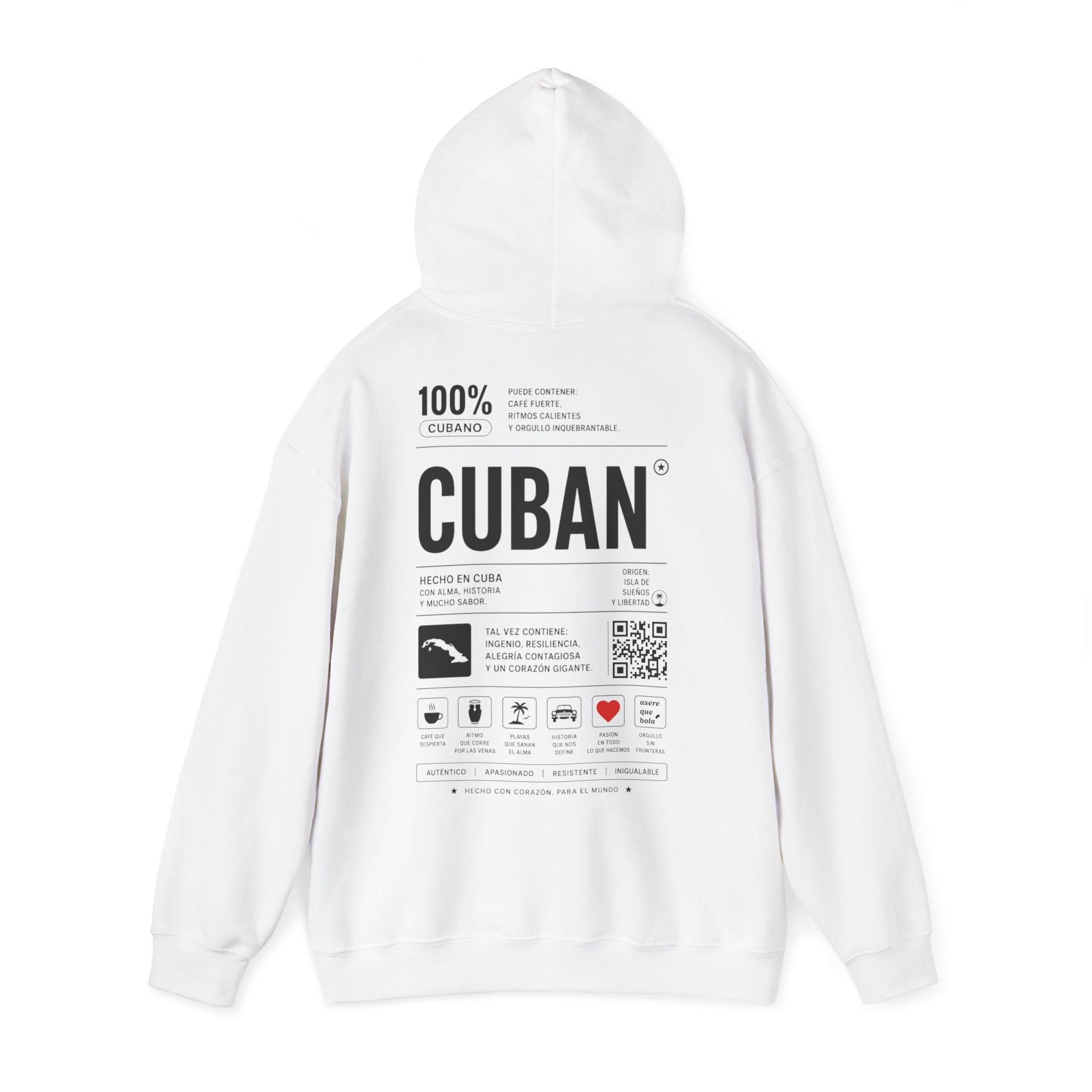Cuban Label Hoodie — Minimal Vintage Cuban Pride Pullover