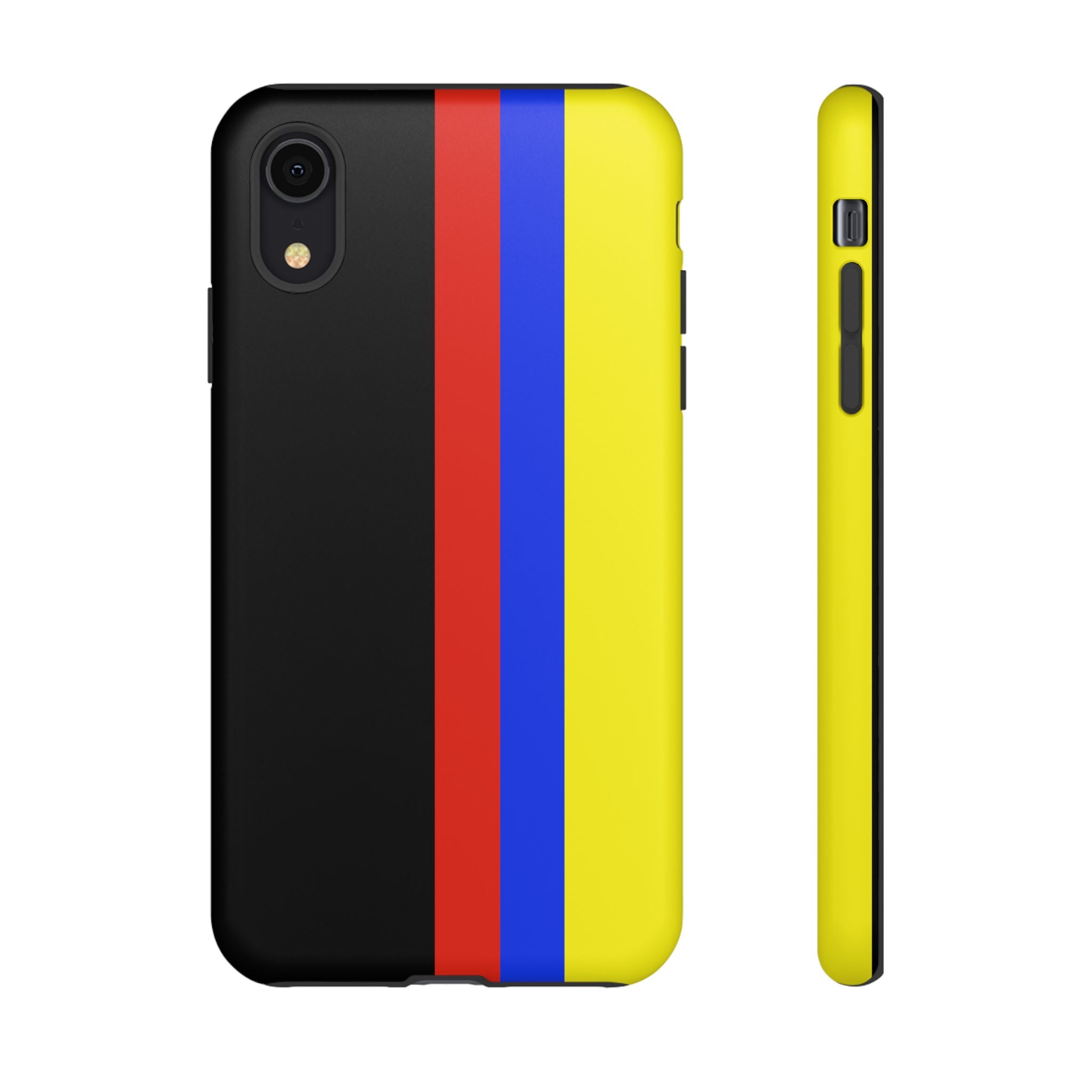 Striped Protective Phone Case —Colombian Flag Vertical Accent