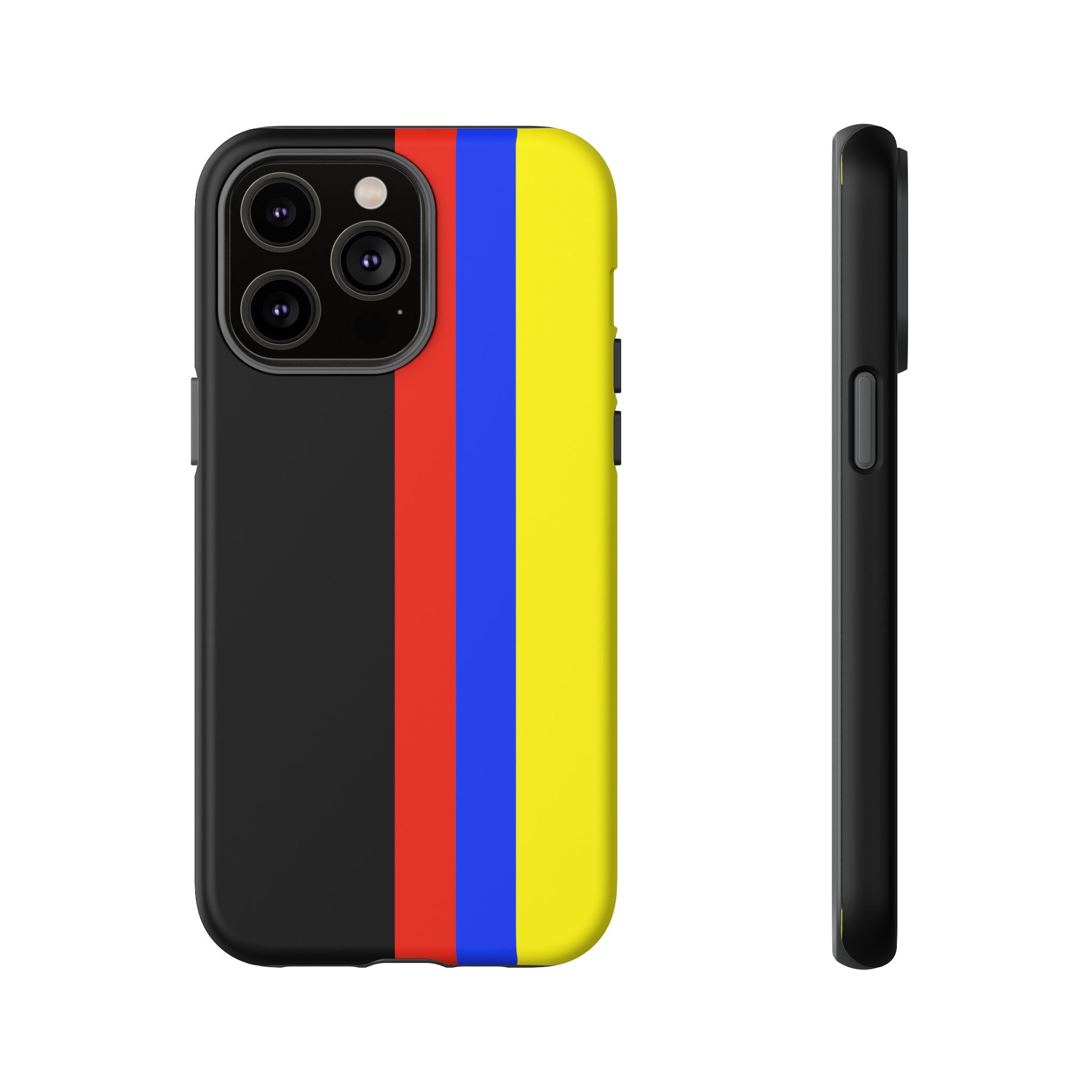 Striped Protective Phone Case —Colombian Flag Vertical Accent