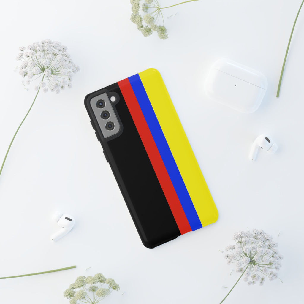 Striped Protective Phone Case —Colombian Flag Vertical Accent