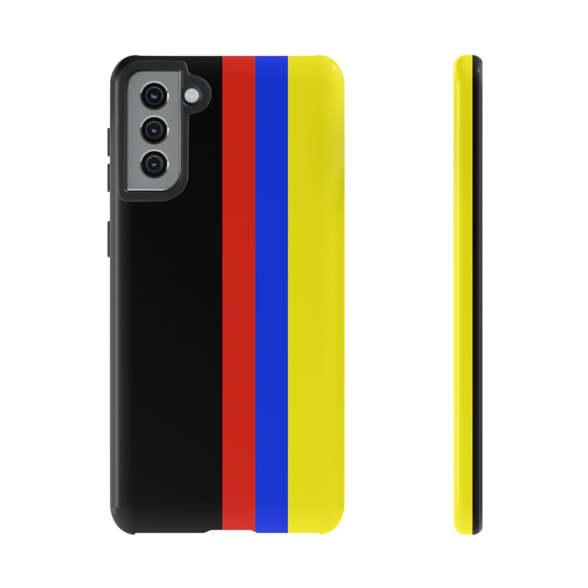 Striped Protective Phone Case —Colombian Flag Vertical Accent