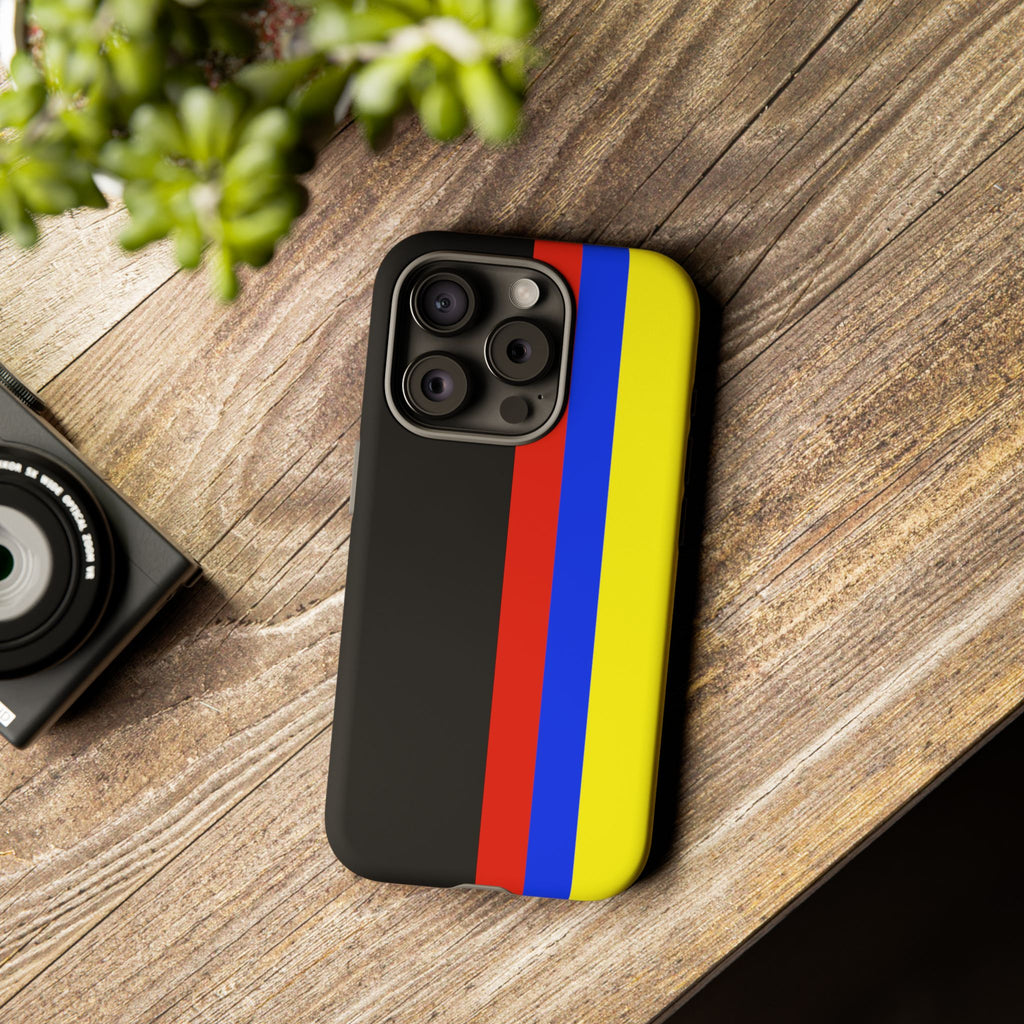 Striped Protective Phone Case —Colombian Flag Vertical Accent