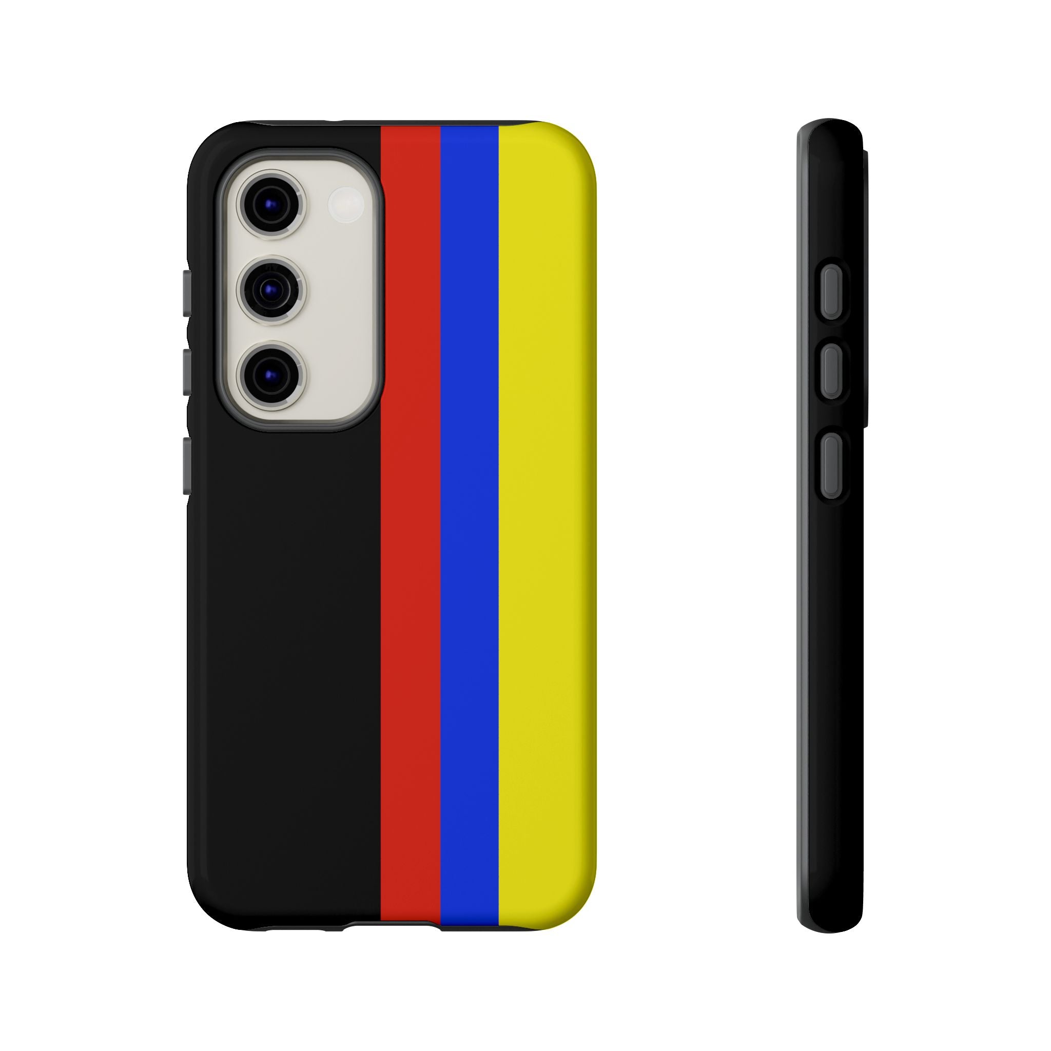 Striped Protective Phone Case —Colombian Flag Vertical Accent