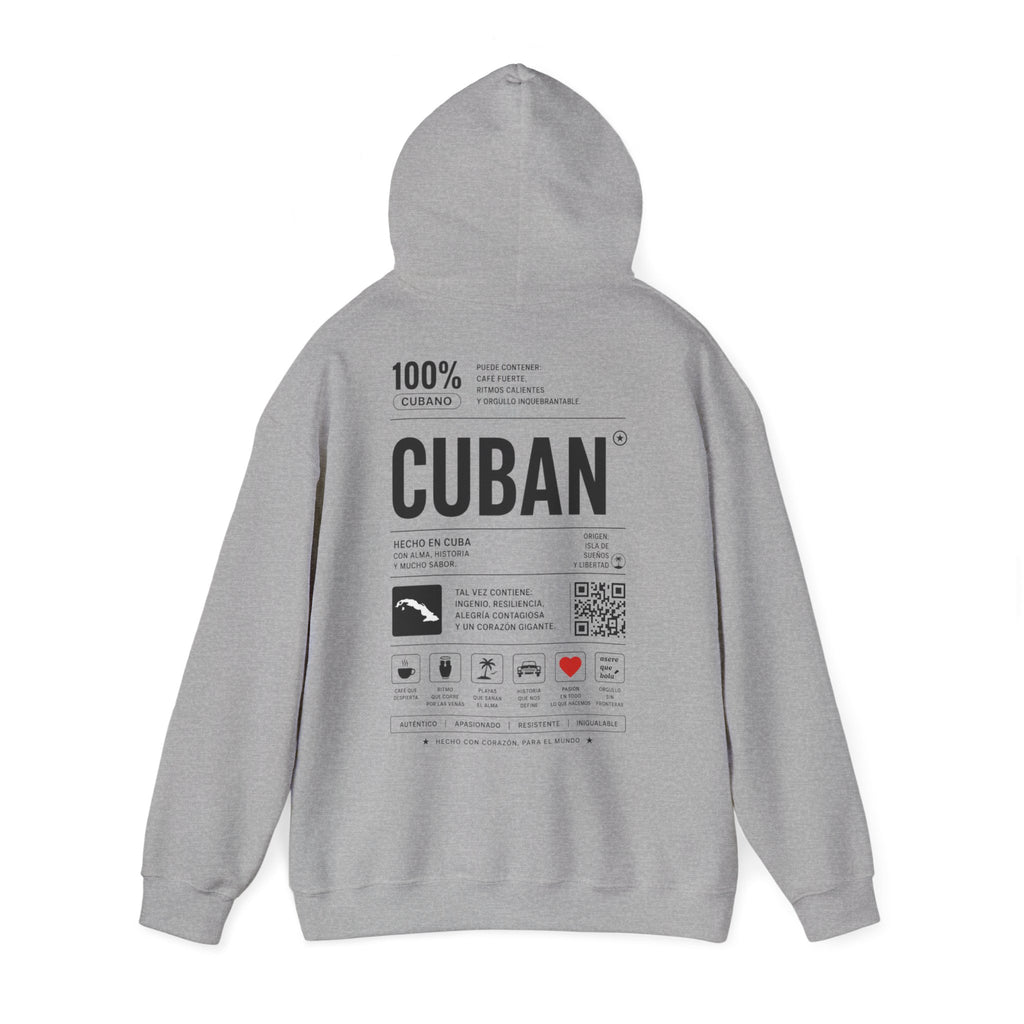 Cuban Label Hoodie — Minimal Vintage Cuban Pride Pullover