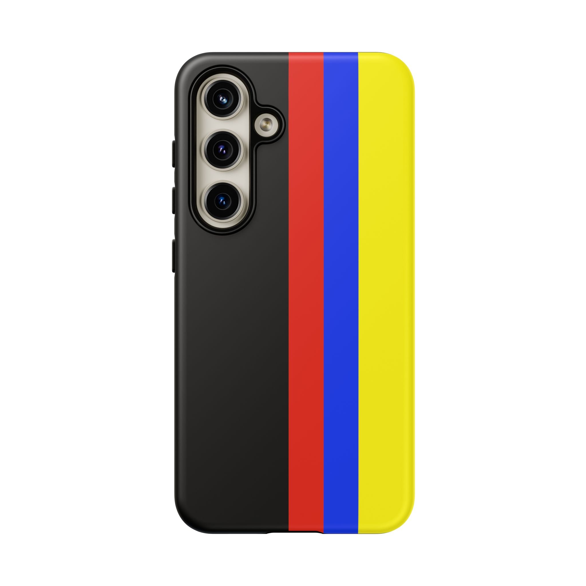 Striped Protective Phone Case —Colombian Flag Vertical Accent