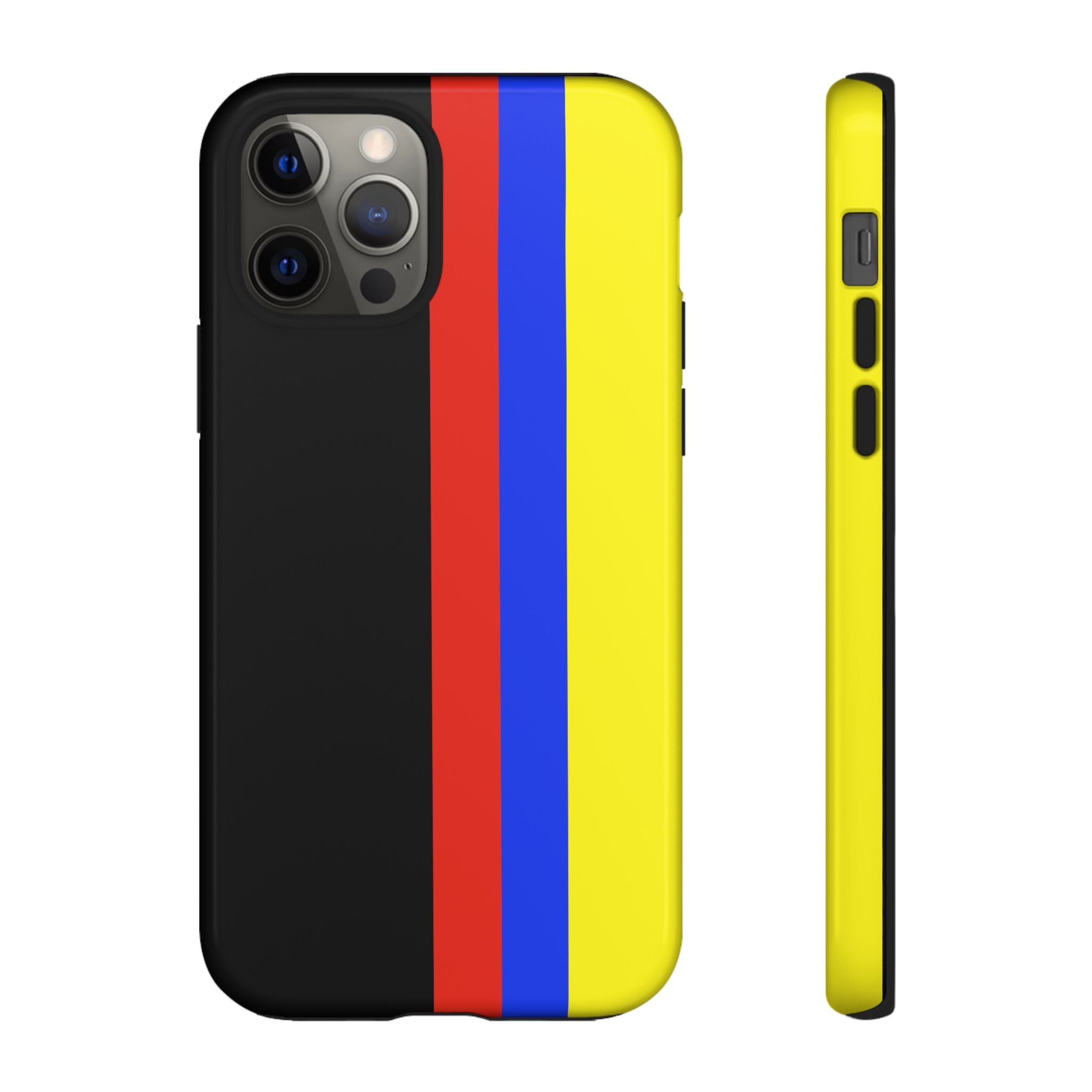 Striped Protective Phone Case —Colombian Flag Vertical Accent