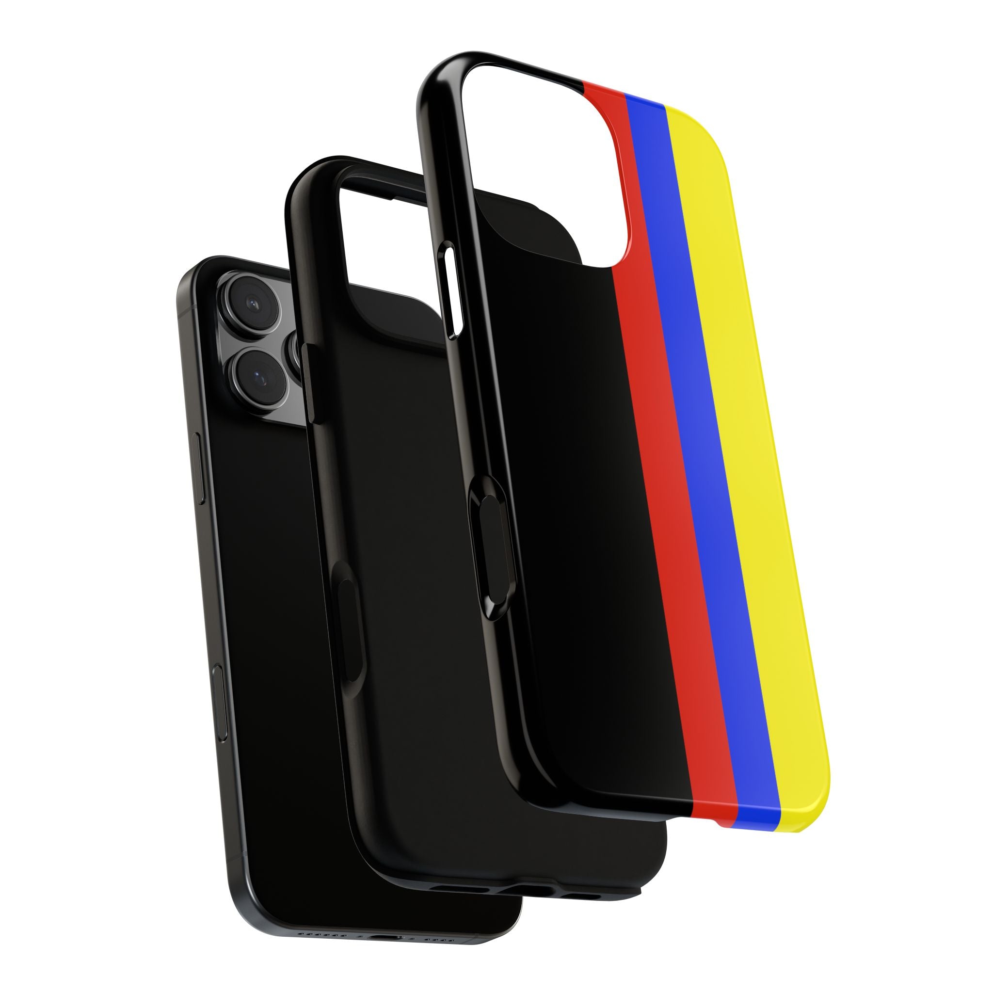 Striped Protective Phone Case —Colombian Flag Vertical Accent