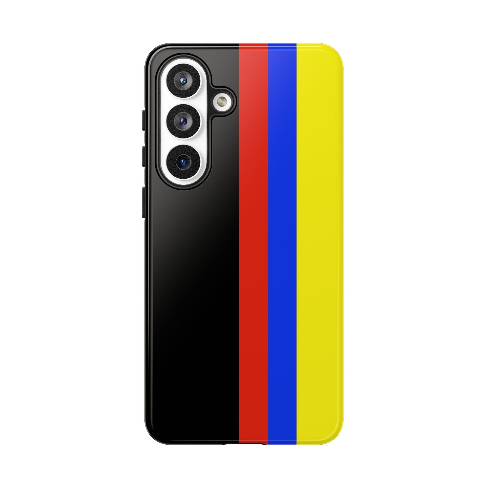 Striped Protective Phone Case —Colombian Flag Vertical Accent