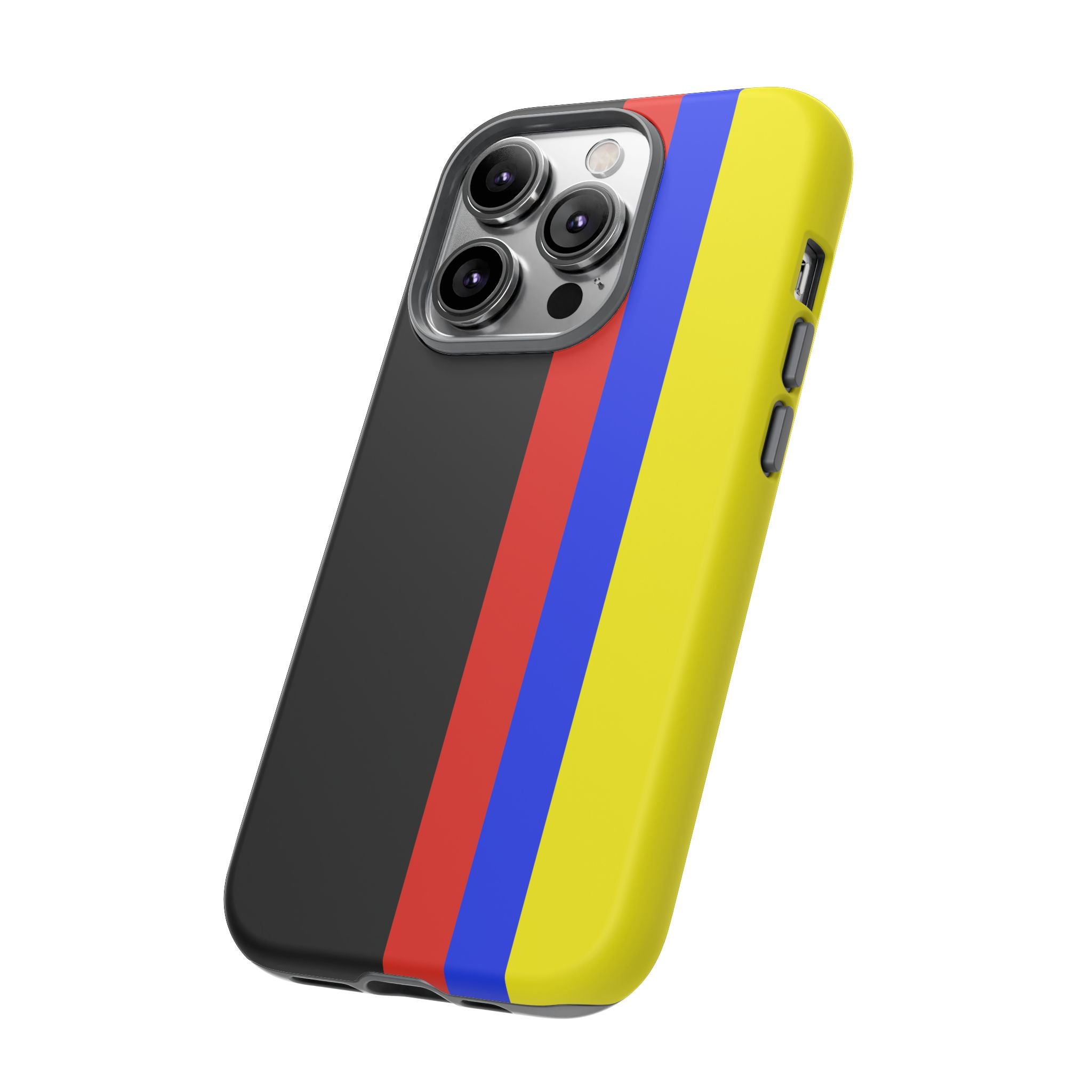 Striped Protective Phone Case —Colombian Flag Vertical Accent