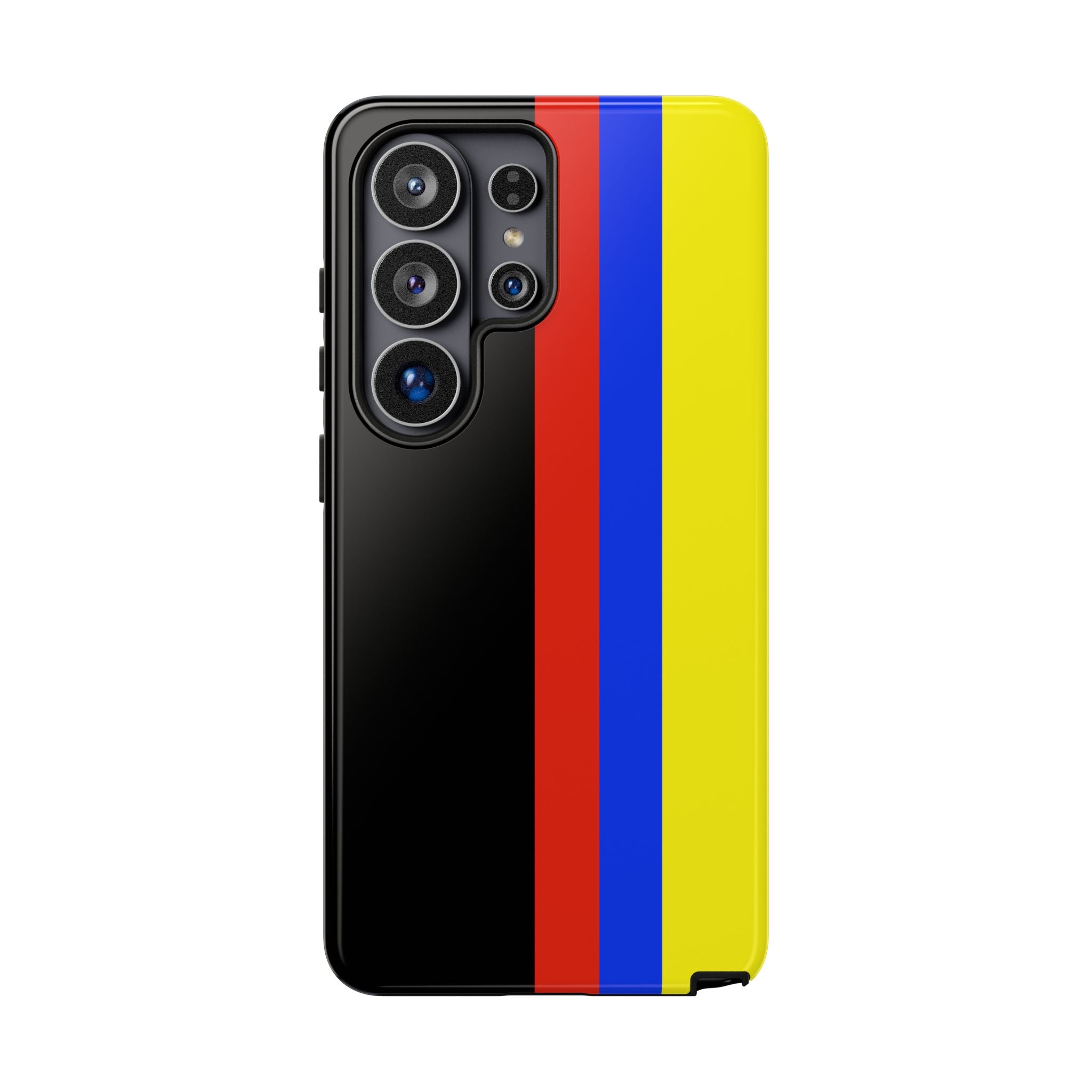 Striped Protective Phone Case —Colombian Flag Vertical Accent