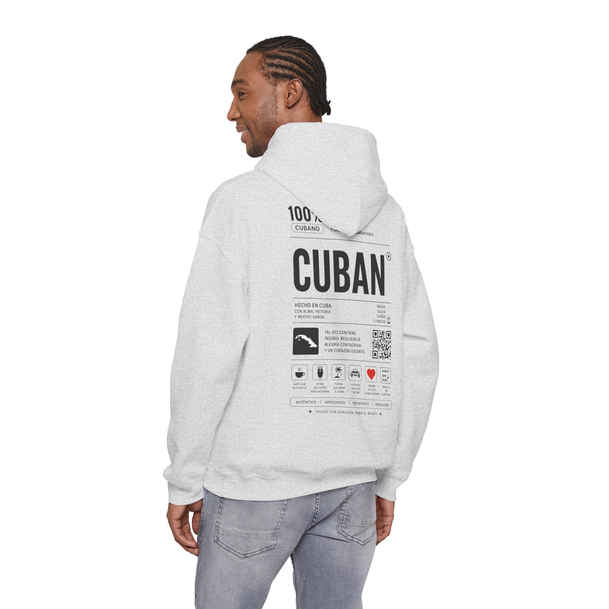Cuban Label Hoodie — Minimal Vintage Cuban Pride Pullover