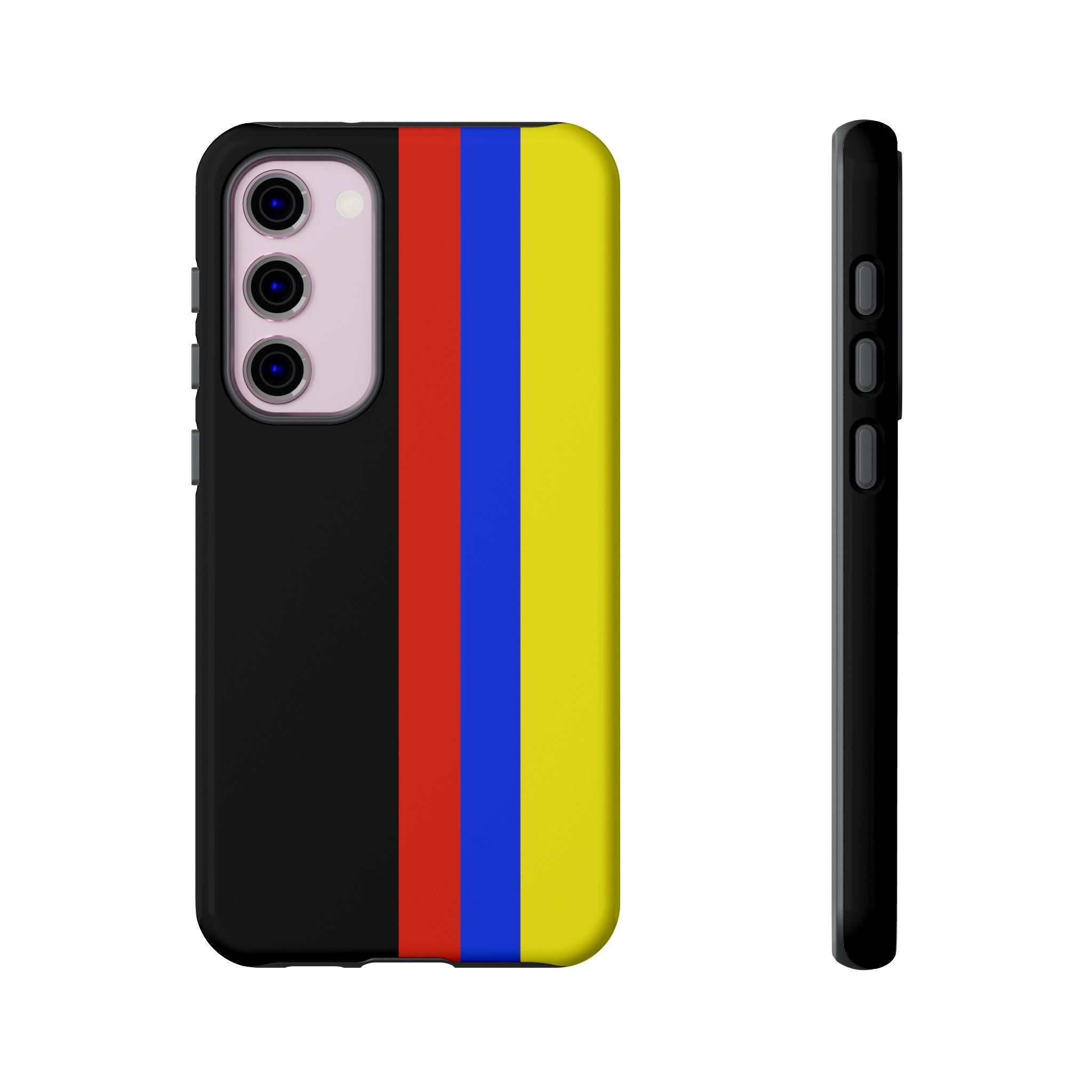Striped Protective Phone Case —Colombian Flag Vertical Accent