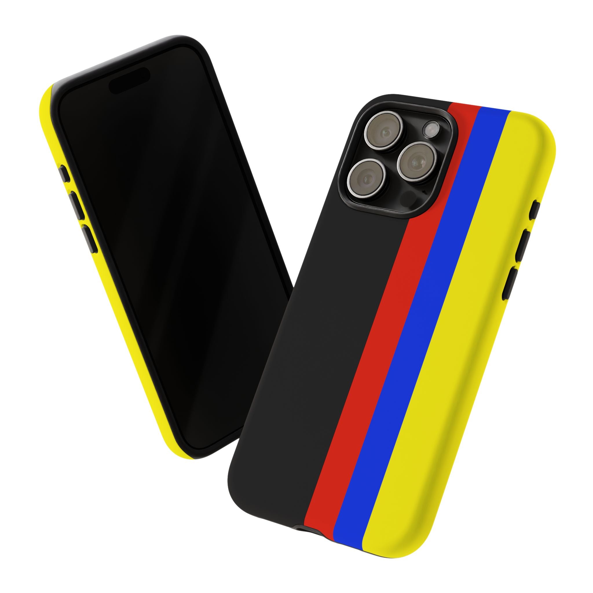 Striped Protective Phone Case —Colombian Flag Vertical Accent