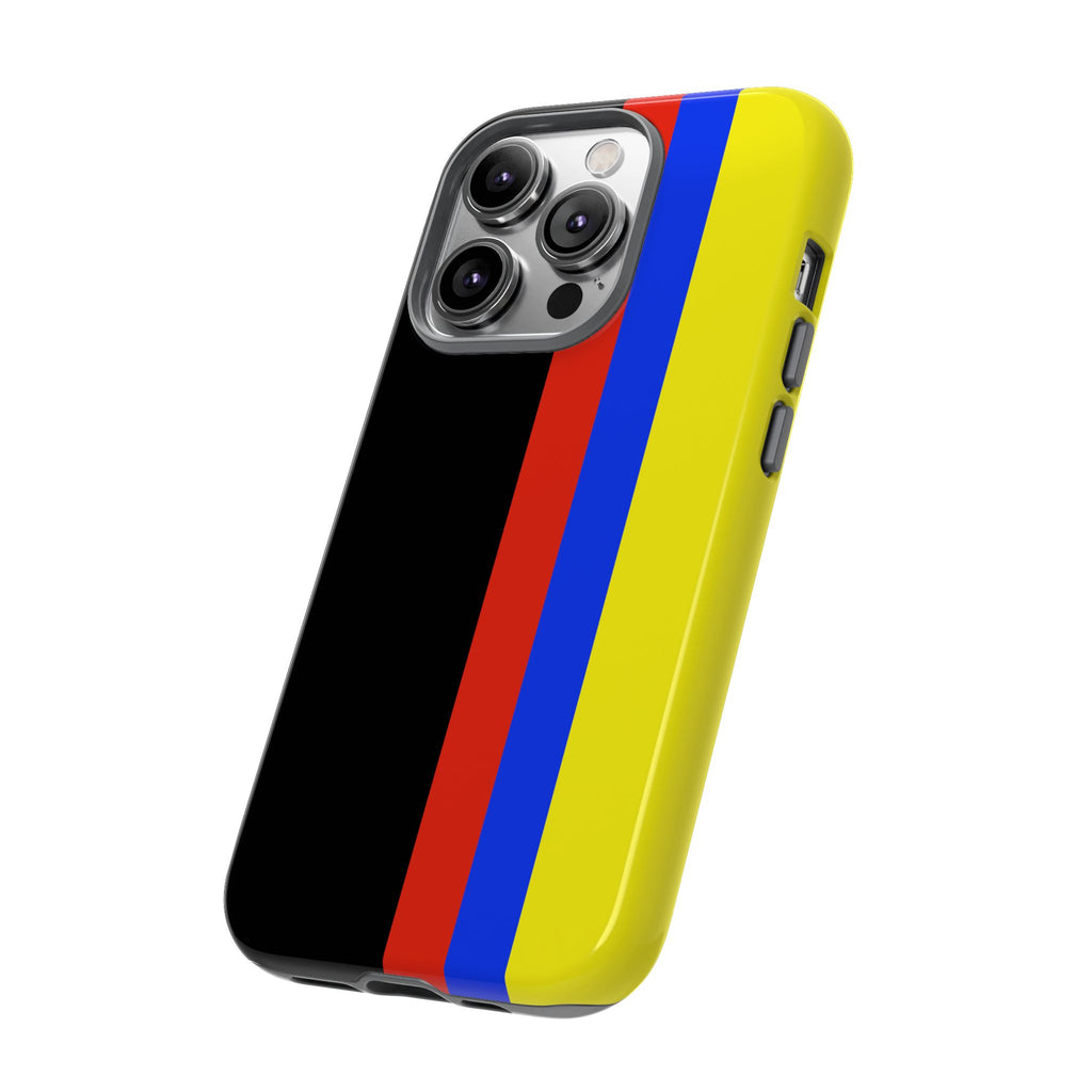 Striped Protective Phone Case —Colombian Flag Vertical Accent