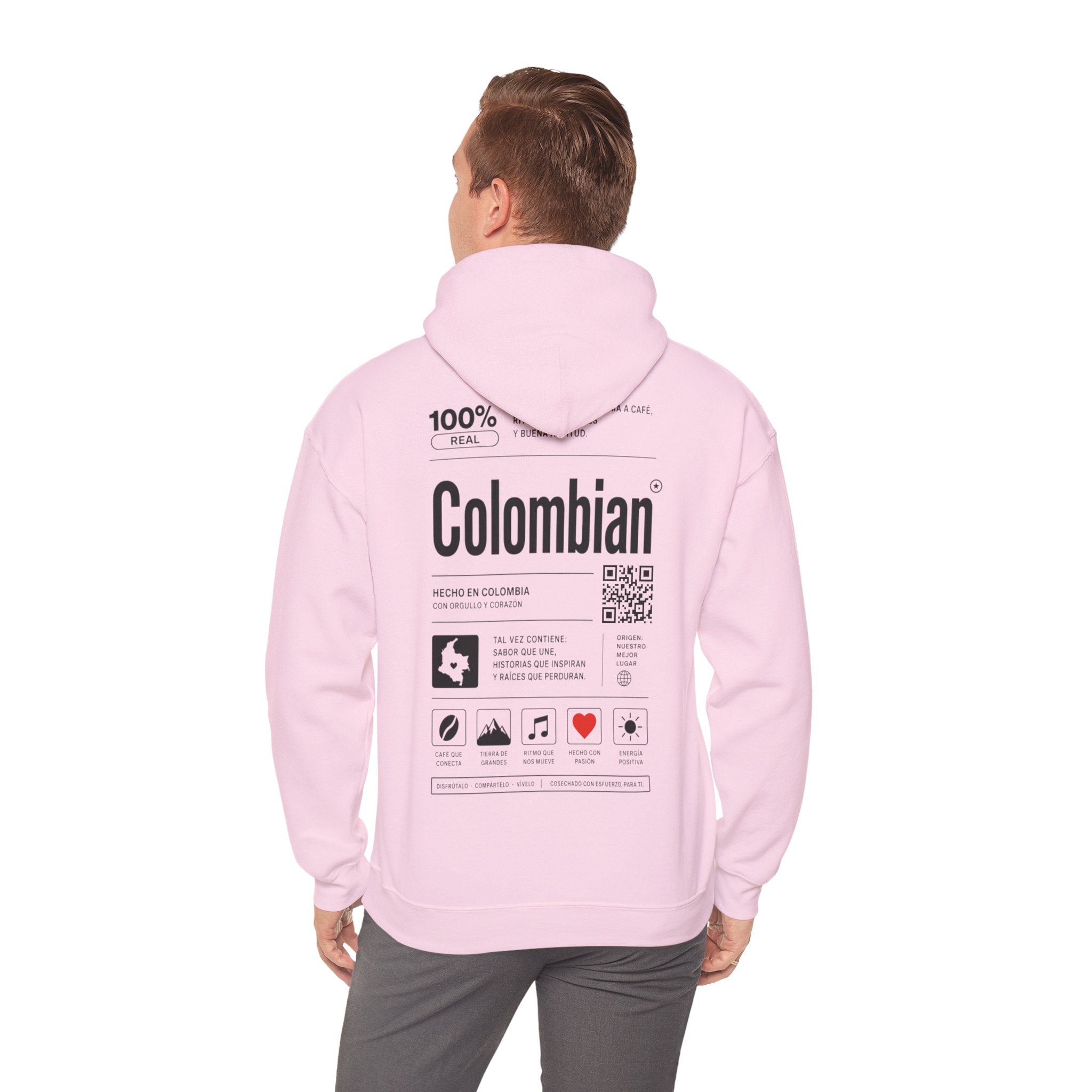 Colombian Label Hoodie — Minimal Vintage Colombian Pride Pullover