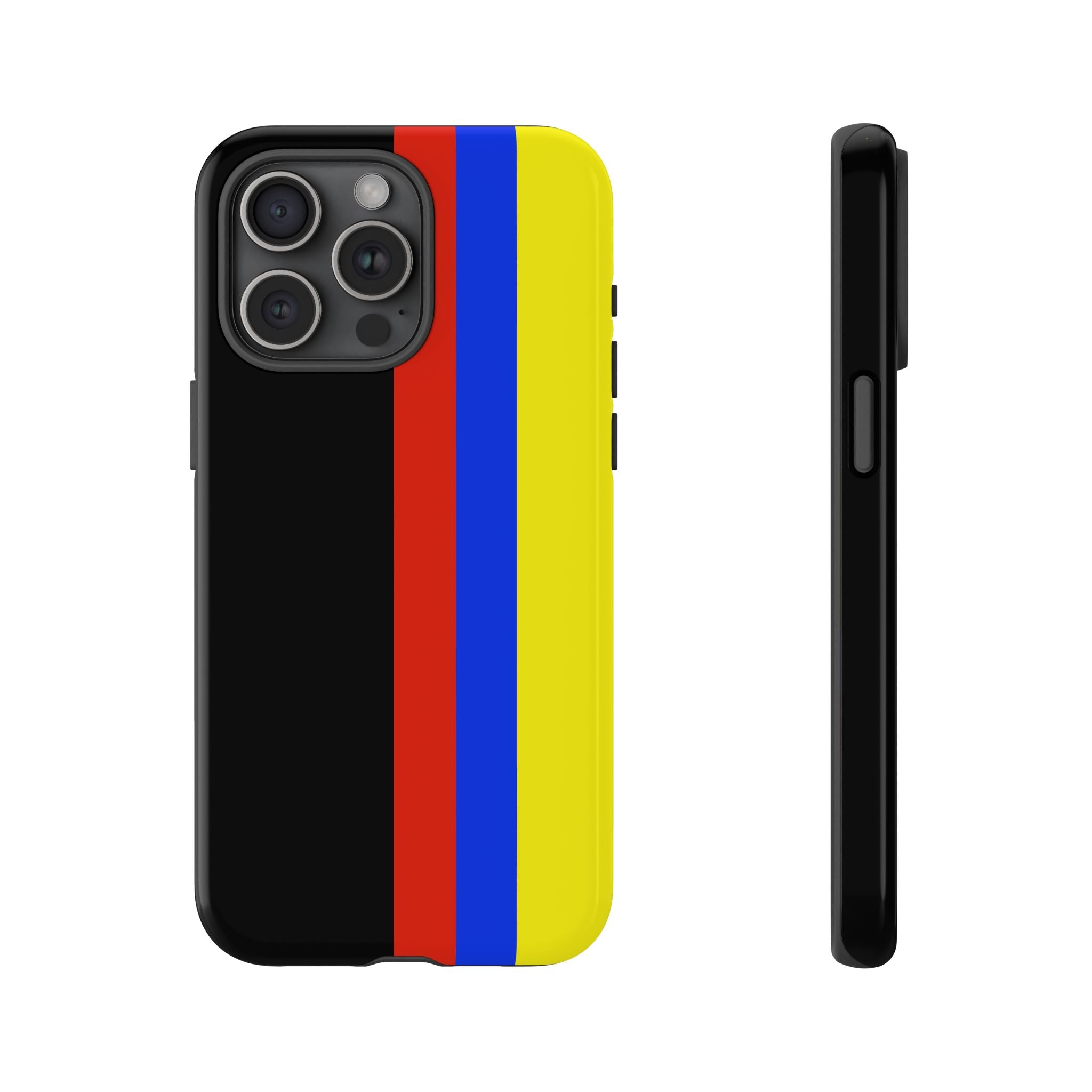 Striped Protective Phone Case —Colombian Flag Vertical Accent