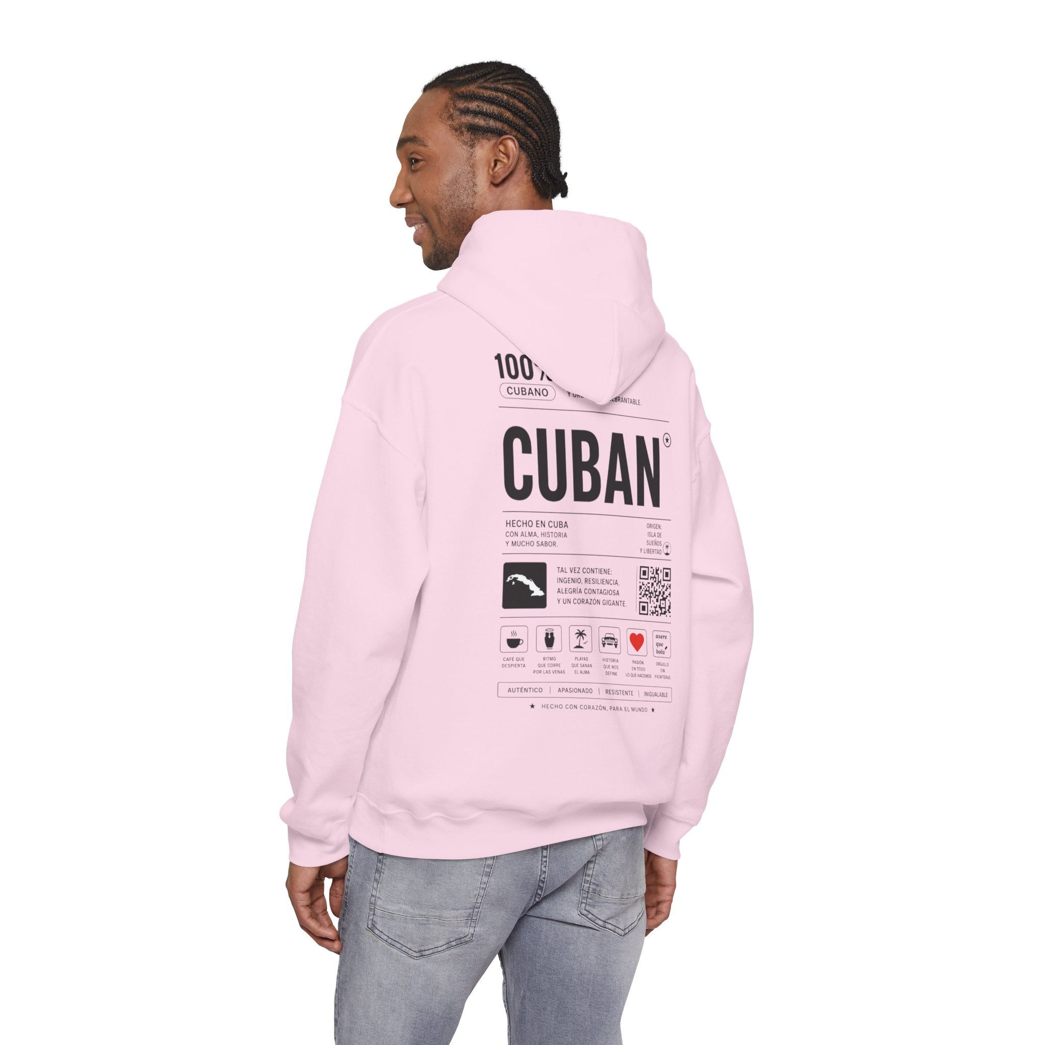 Cuban Label Hoodie — Minimal Vintage Cuban Pride Pullover