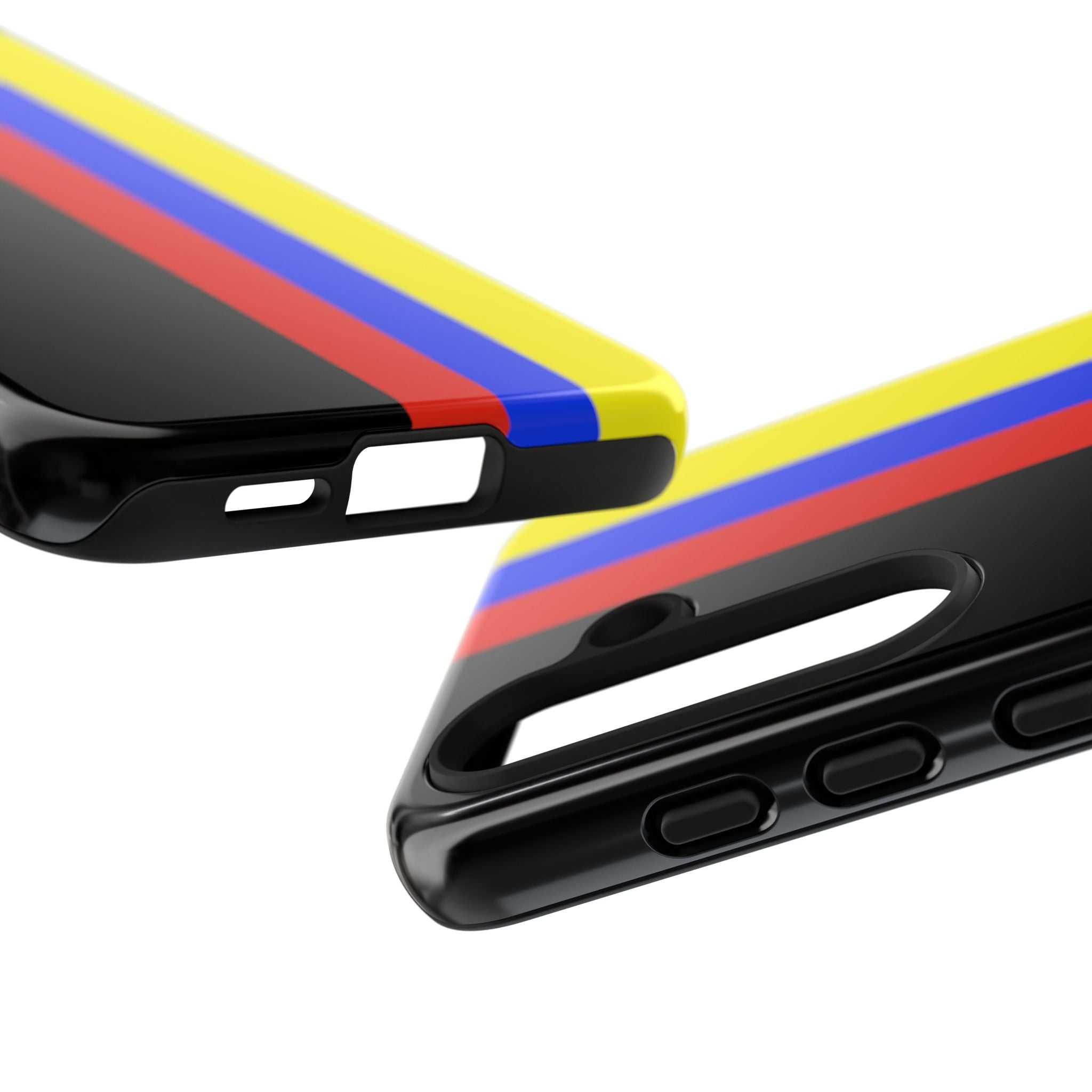 Striped Protective Phone Case —Colombian Flag Vertical Accent