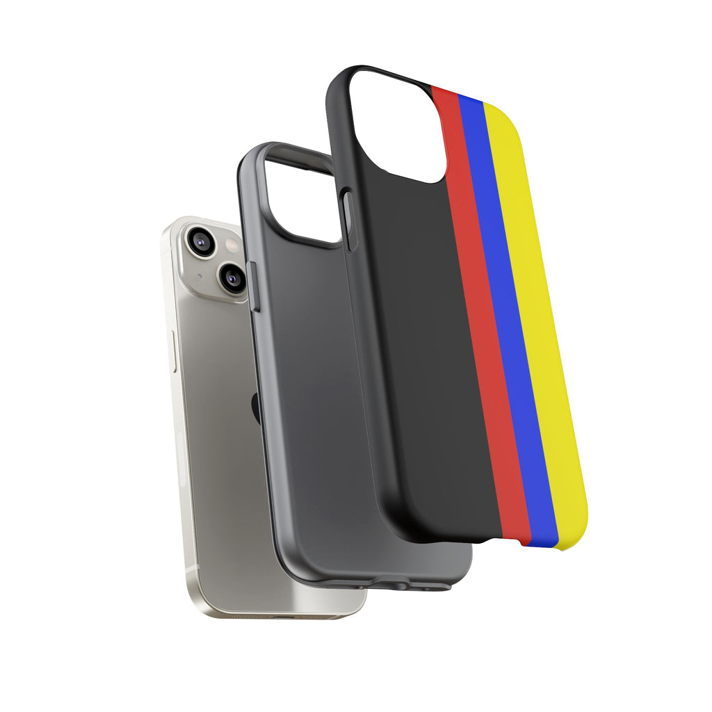 Striped Protective Phone Case —Colombian Flag Vertical Accent