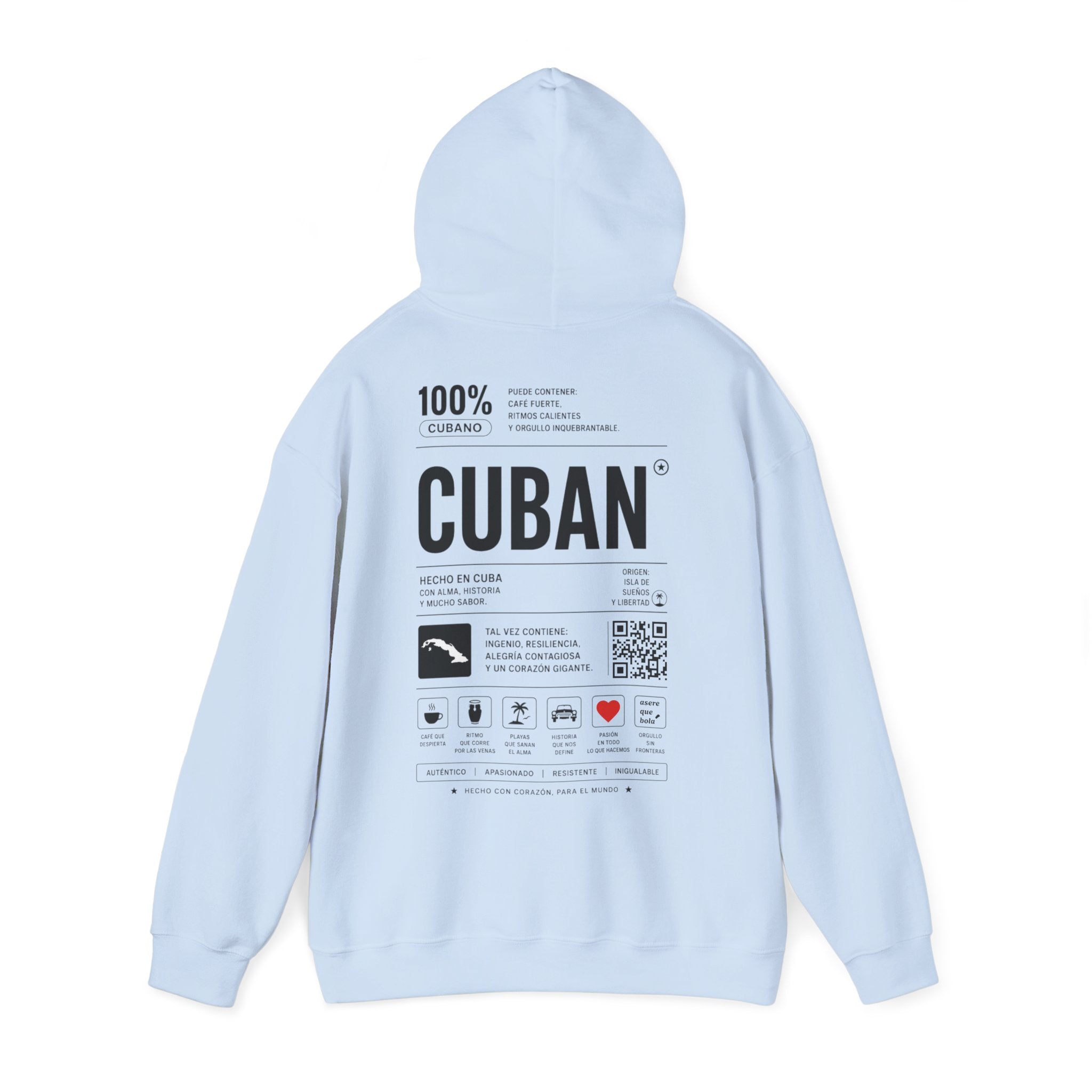 Cuban Label Hoodie — Minimal Vintage Cuban Pride Pullover
