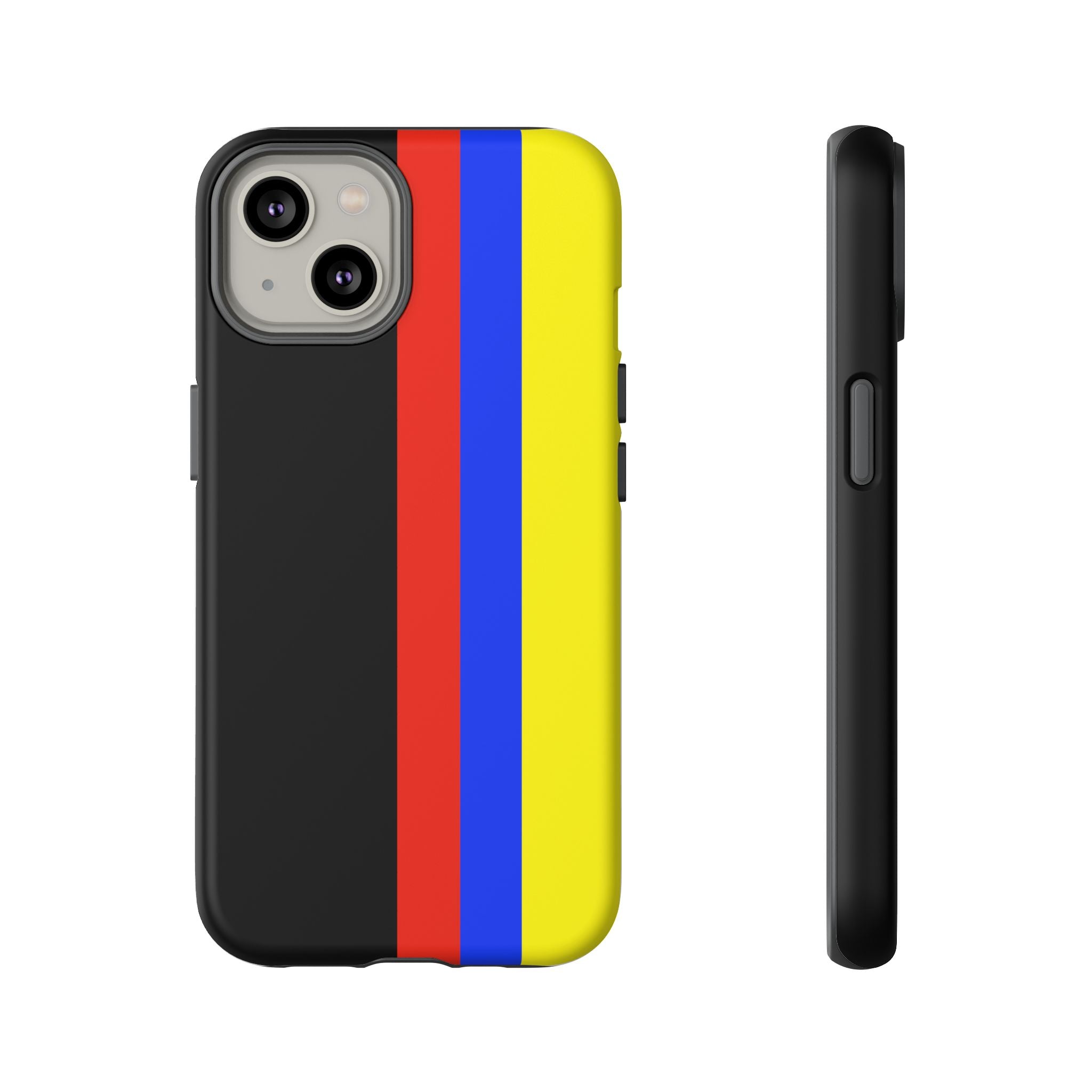 Striped Protective Phone Case —Colombian Flag Vertical Accent