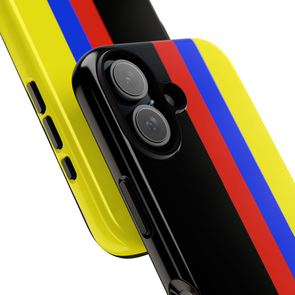Striped Protective Phone Case —Colombian Flag Vertical Accent