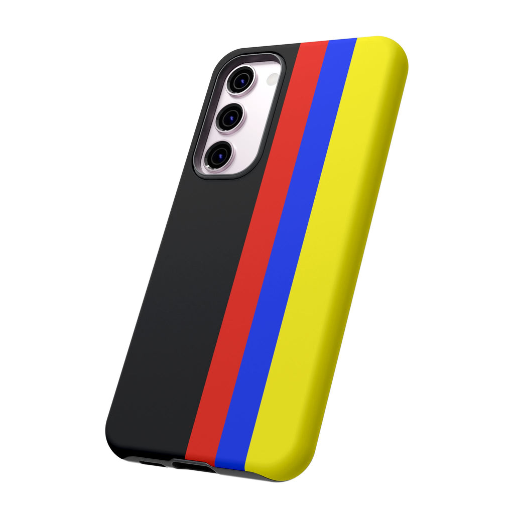 Striped Protective Phone Case —Colombian Flag Vertical Accent