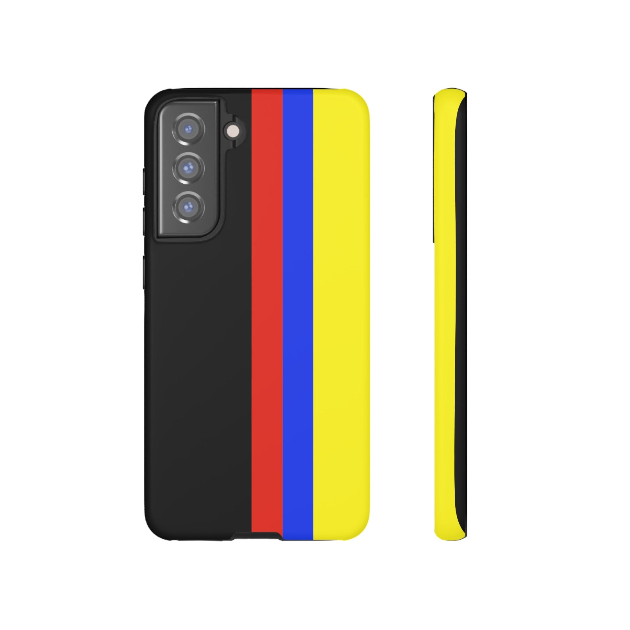 Striped Protective Phone Case —Colombian Flag Vertical Accent