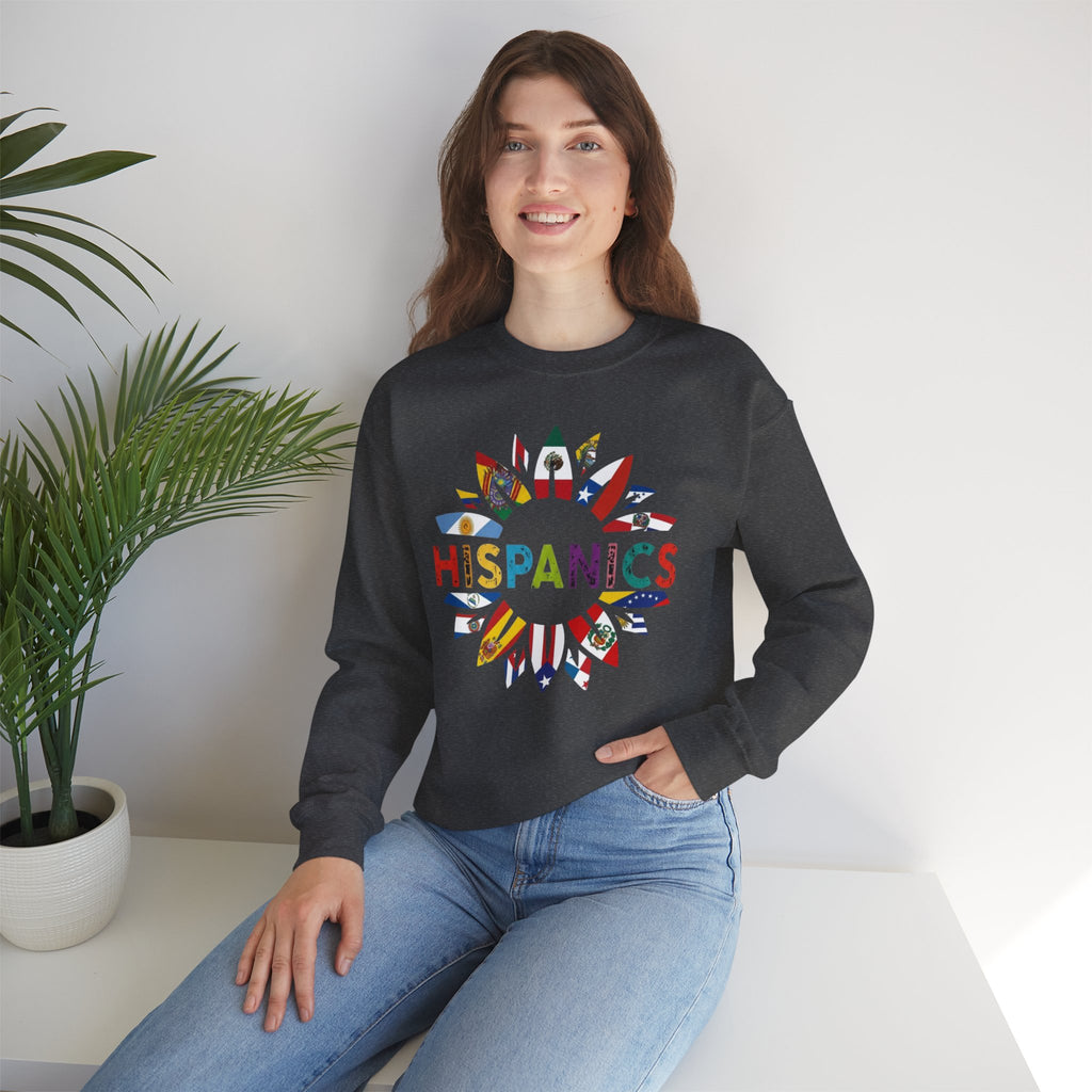 Hispanics Flag Sunburst Crewneck Sweatshirt