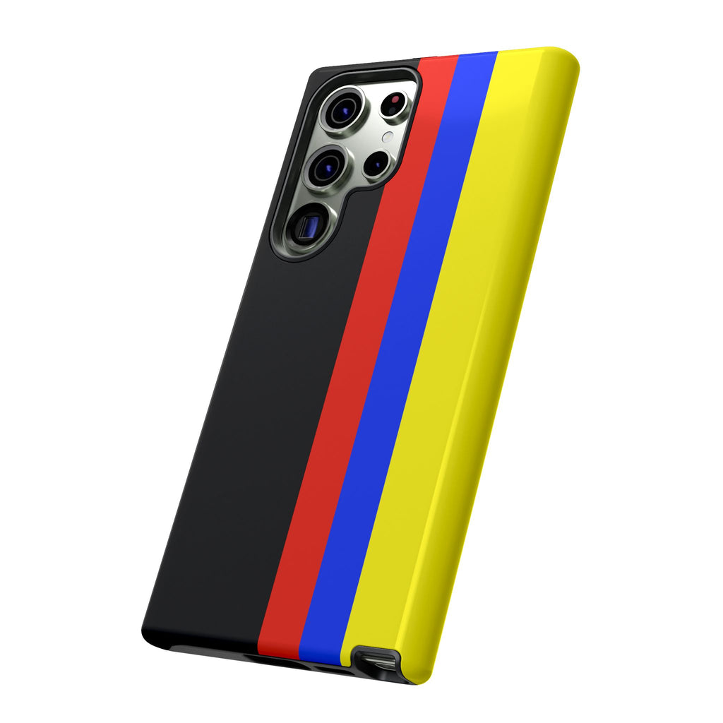 Striped Protective Phone Case —Colombian Flag Vertical Accent