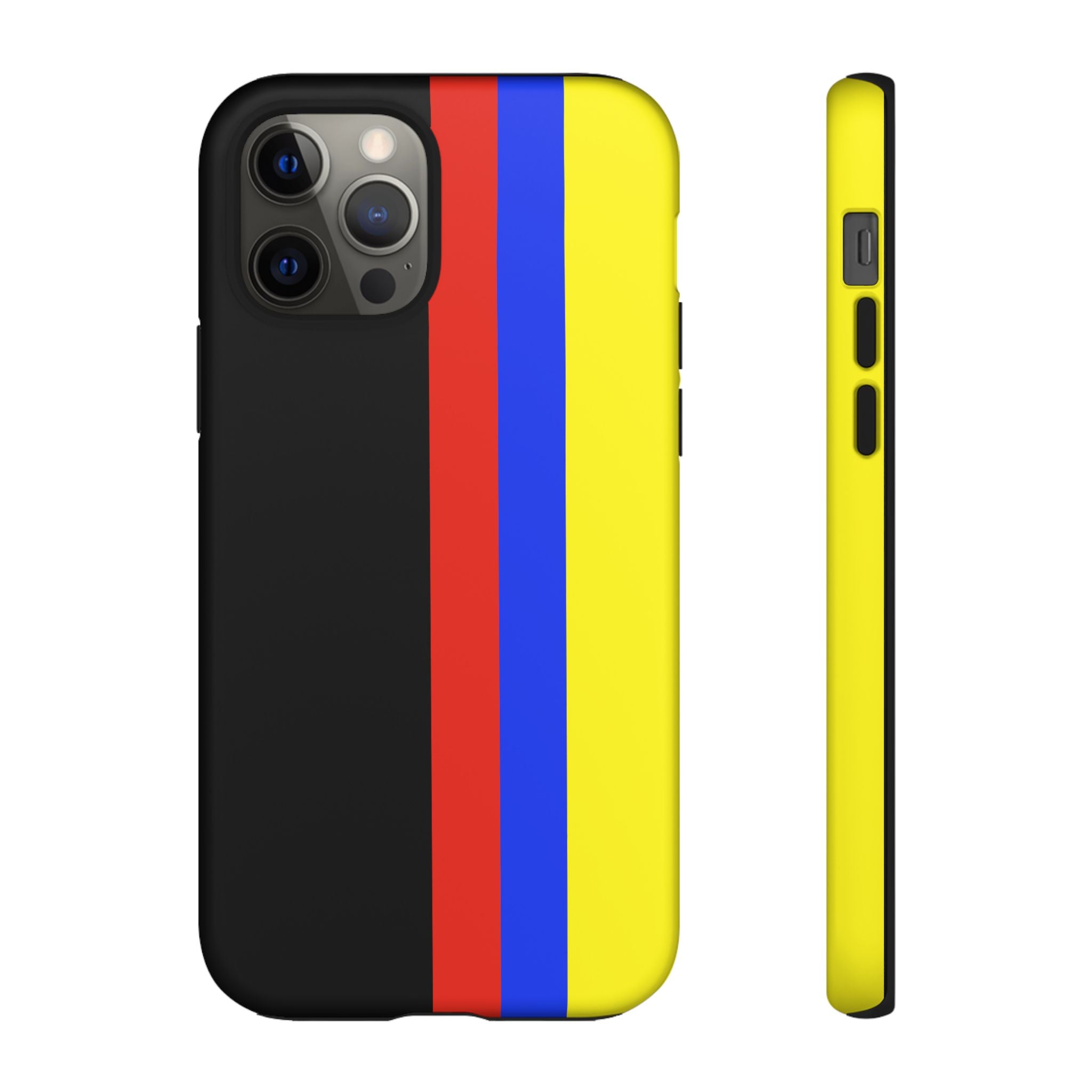 Striped Protective Phone Case —Colombian Flag Vertical Accent