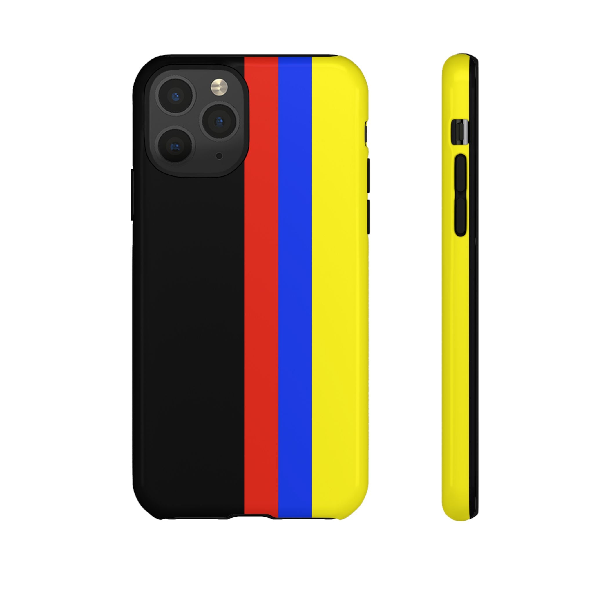 Striped Protective Phone Case —Colombian Flag Vertical Accent