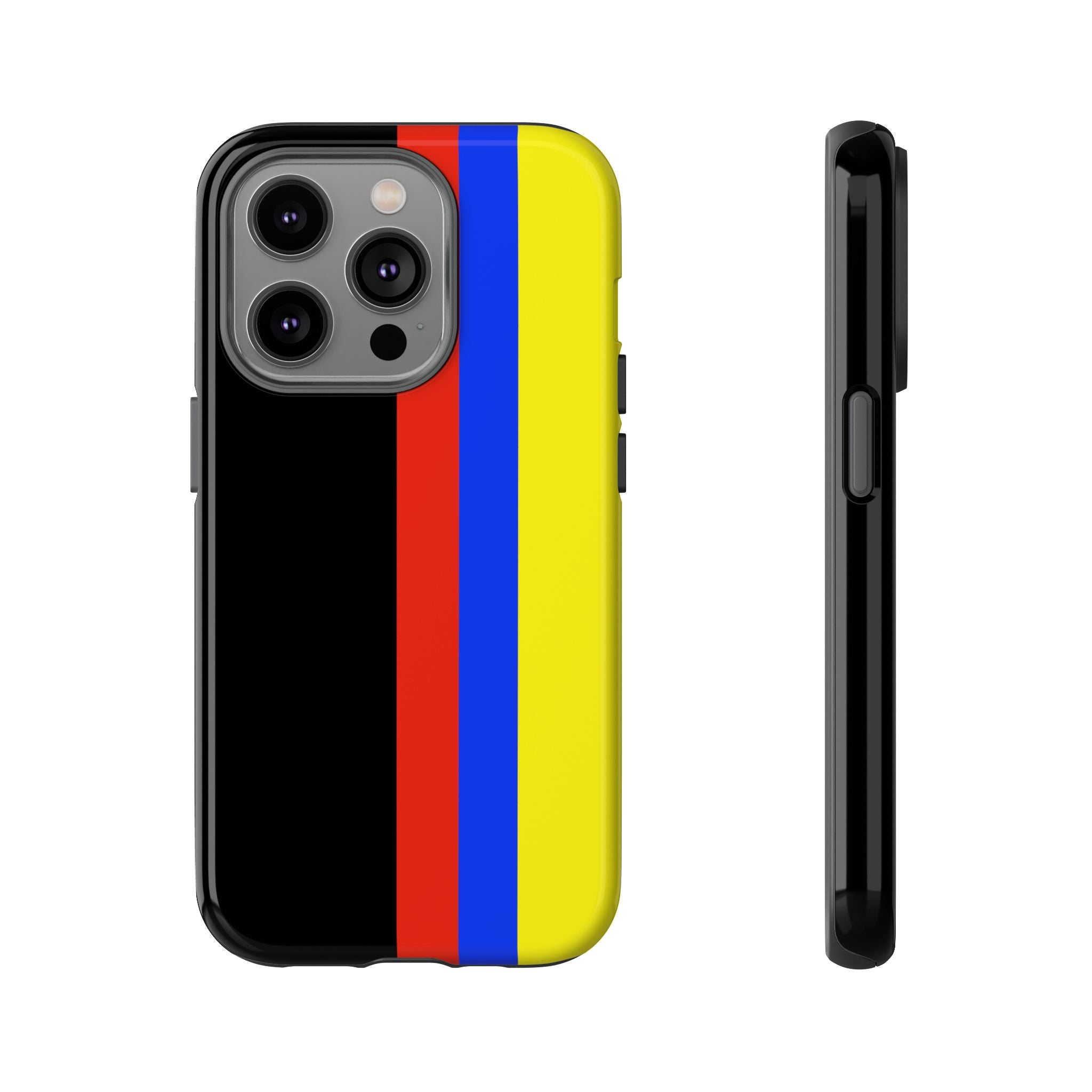 Striped Protective Phone Case —Colombian Flag Vertical Accent