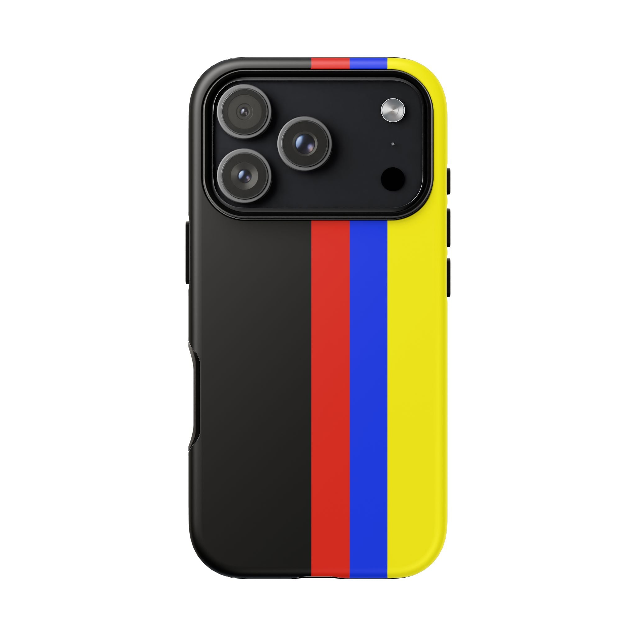 Striped Protective Phone Case —Colombian Flag Vertical Accent