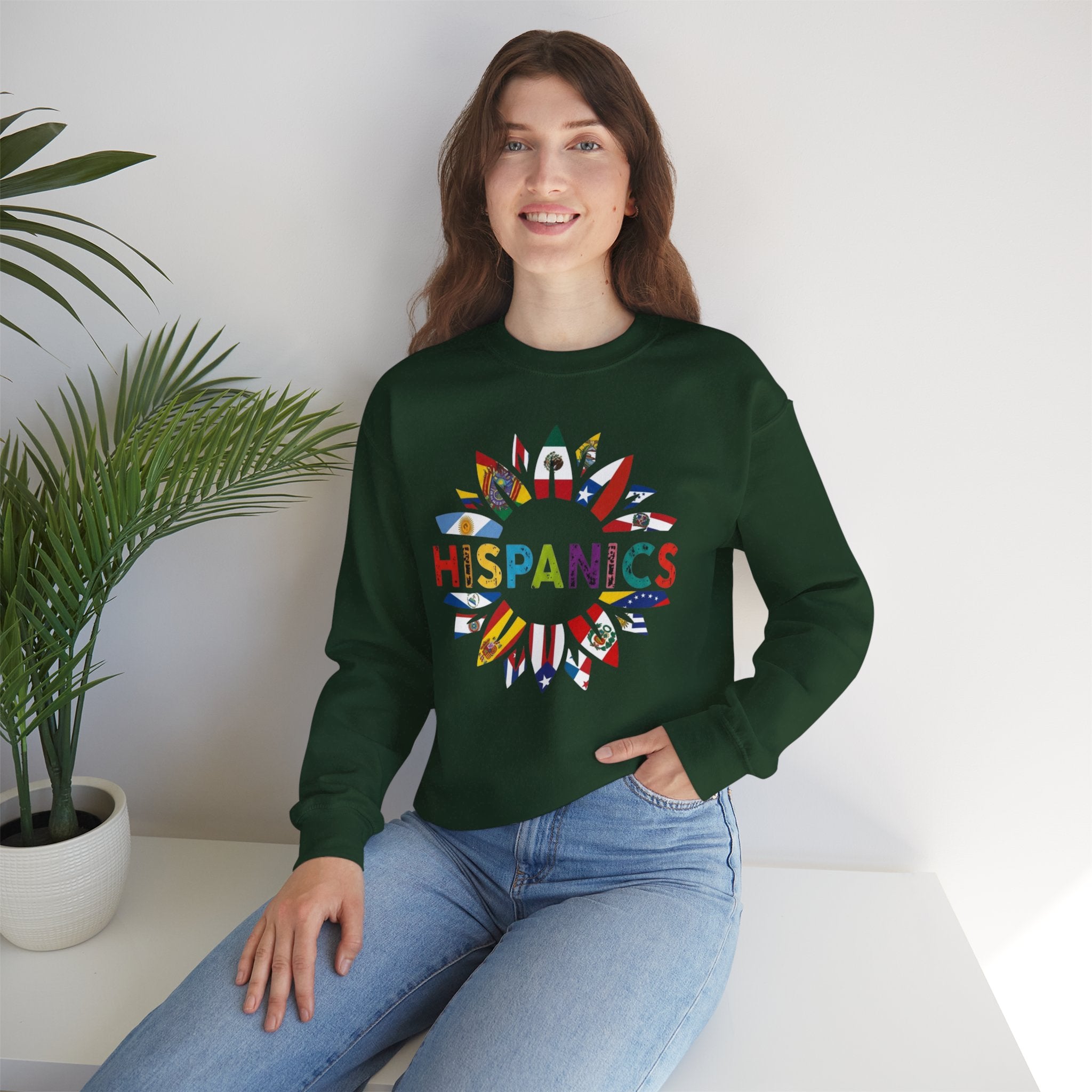 Hispanics Flag Sunburst Crewneck Sweatshirt