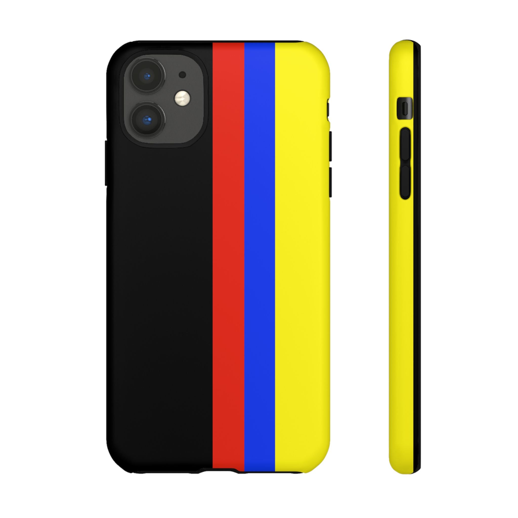 Striped Protective Phone Case —Colombian Flag Vertical Accent