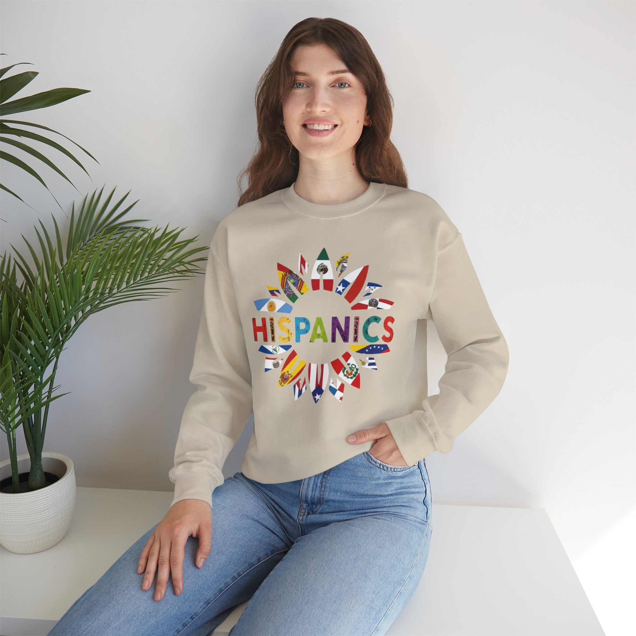 Hispanics Flag Sunburst Crewneck Sweatshirt