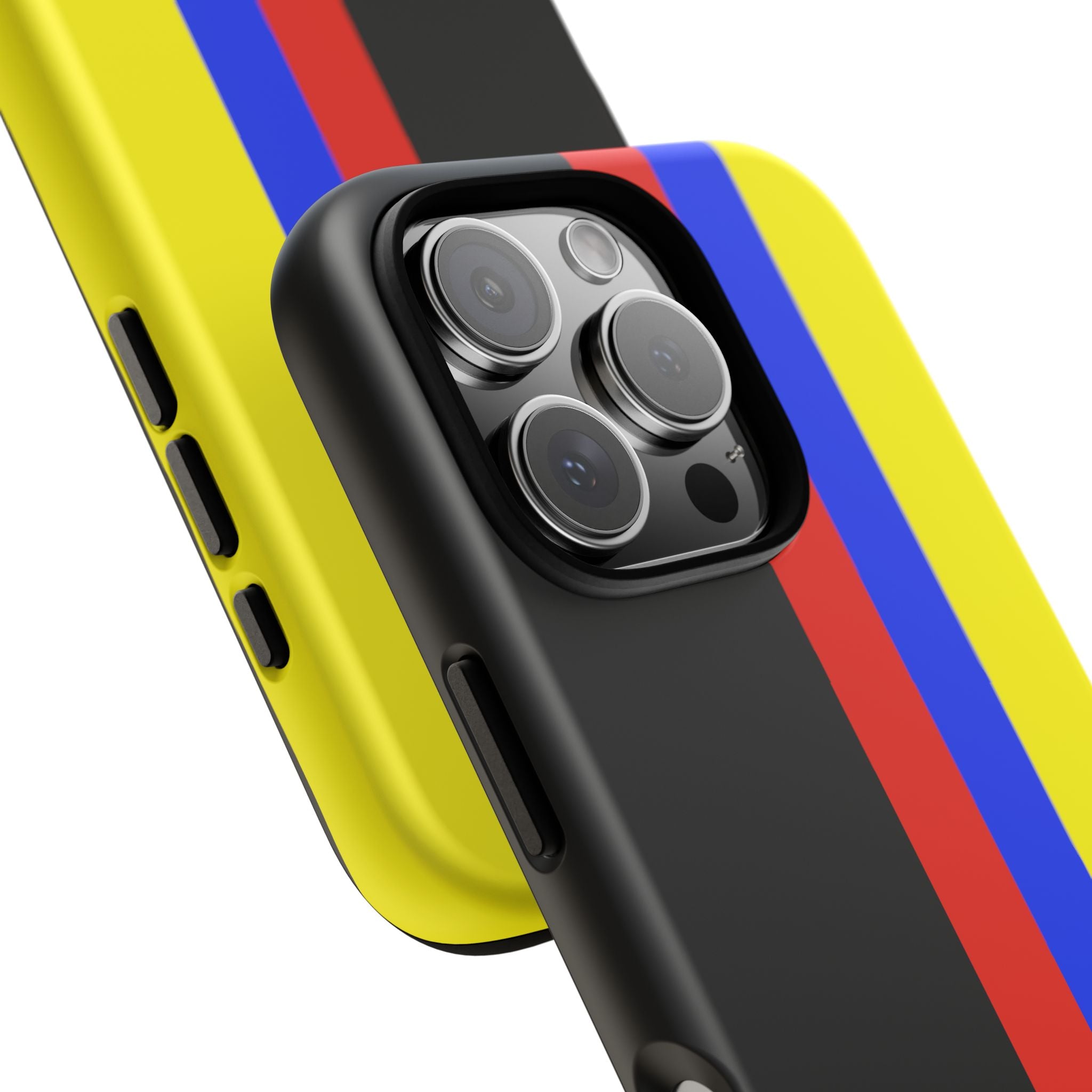 Striped Protective Phone Case —Colombian Flag Vertical Accent
