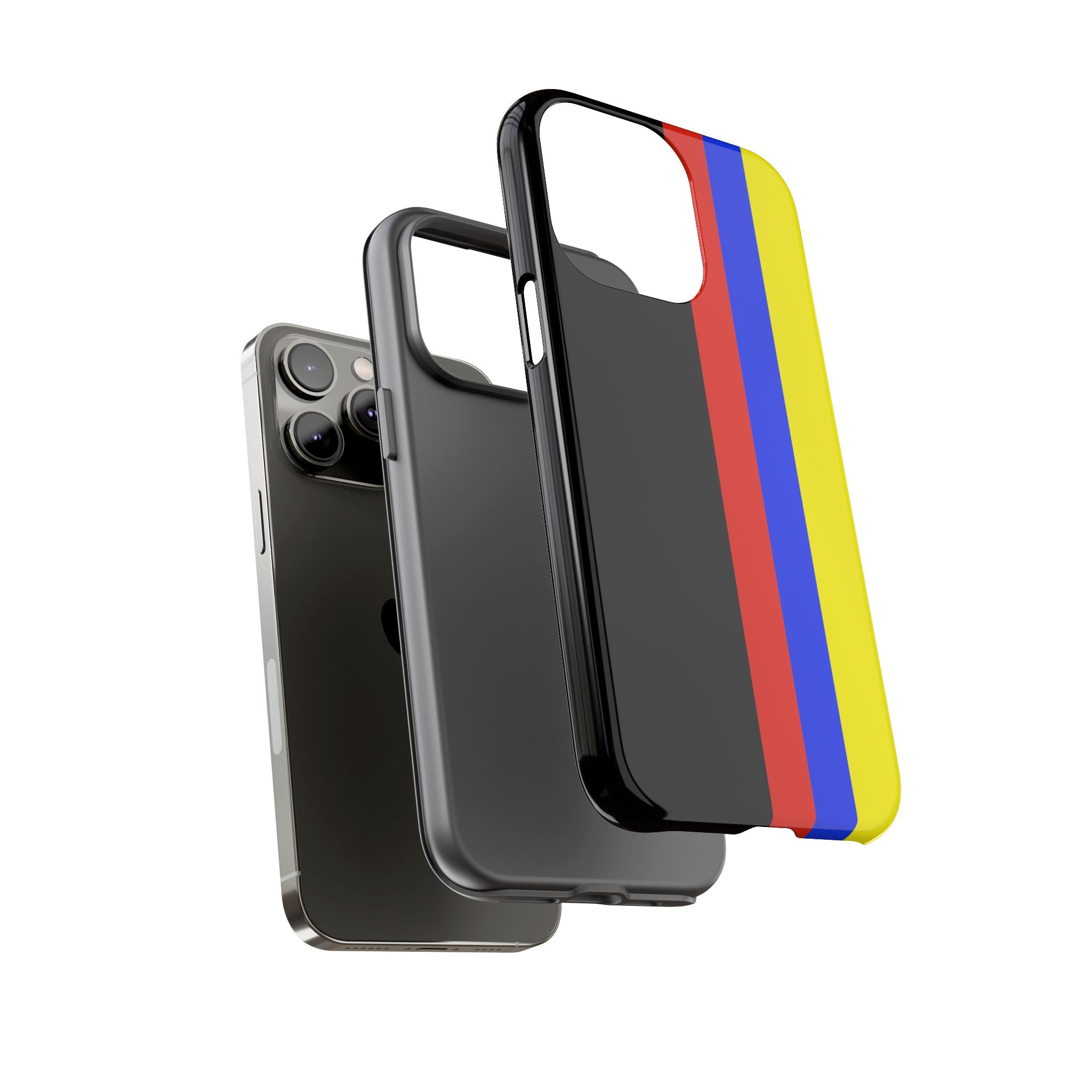 Striped Protective Phone Case —Colombian Flag Vertical Accent
