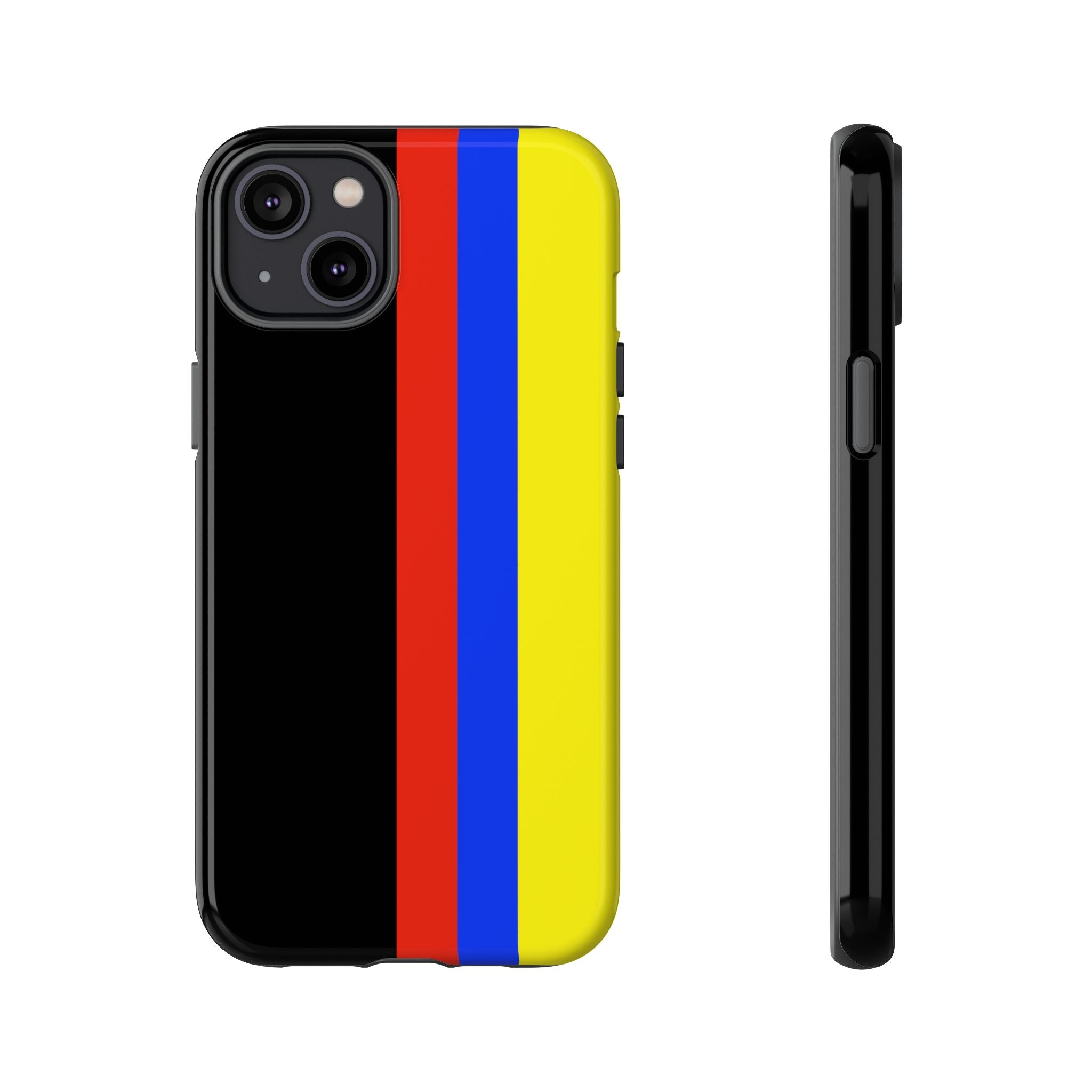 Striped Protective Phone Case —Colombian Flag Vertical Accent
