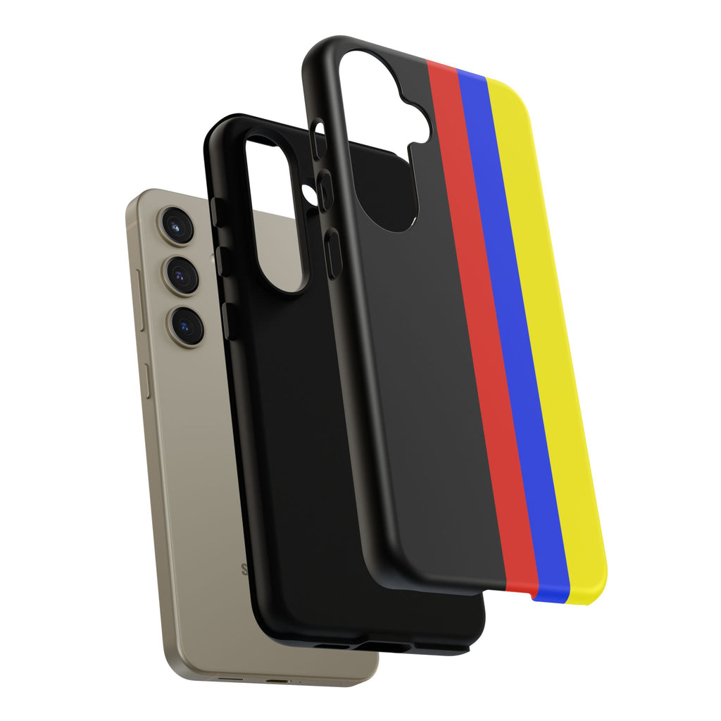 Striped Protective Phone Case —Colombian Flag Vertical Accent
