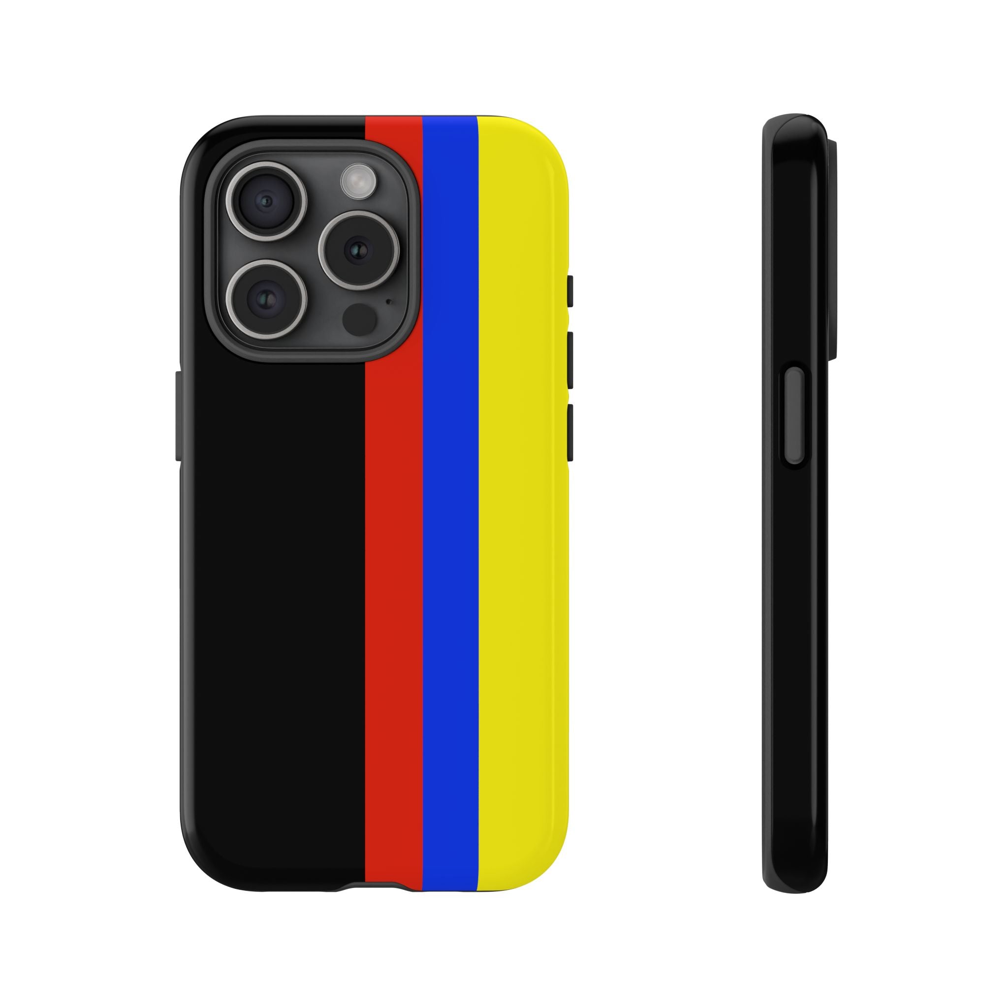 Striped Protective Phone Case —Colombian Flag Vertical Accent