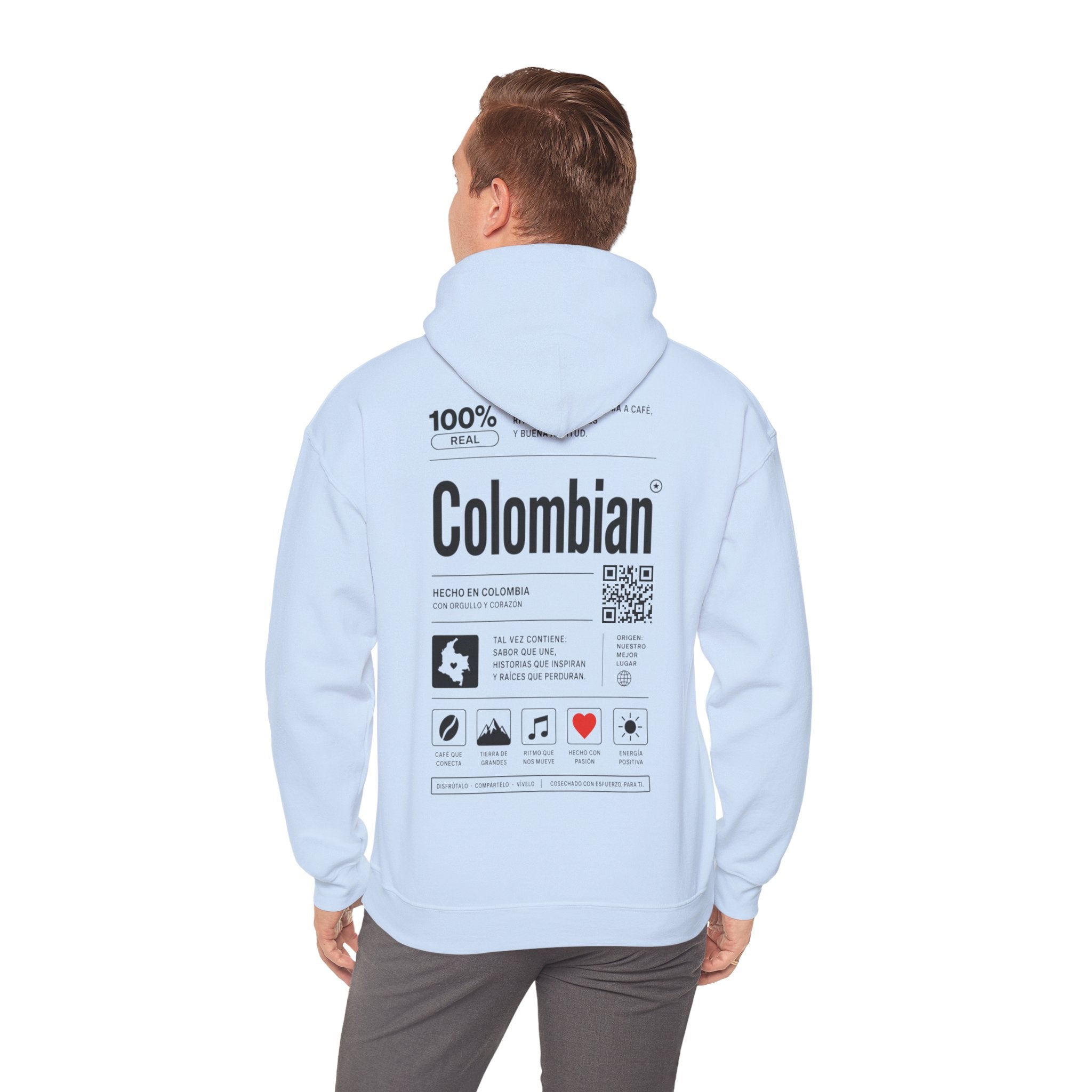 Colombian Label Hoodie — Minimal Vintage Colombian Pride Pullover